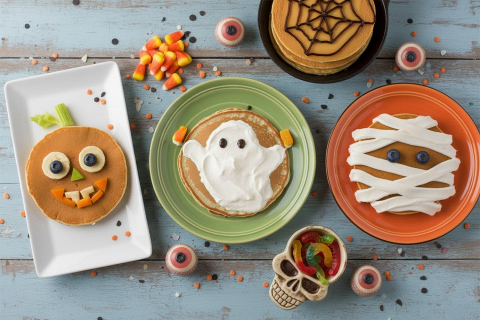 Receitas Halloween - Panquecas de Abóbora Monstruosas