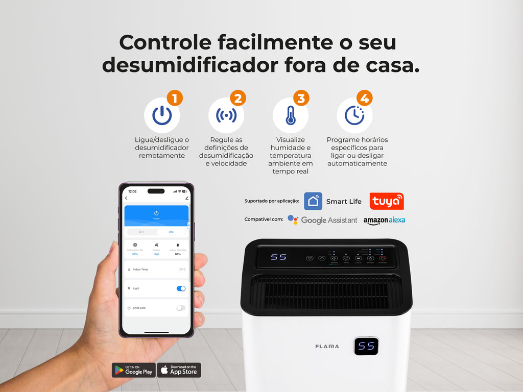 Desumidificador 20L Digital Smart Wi-Fi 1341FL FLAMA