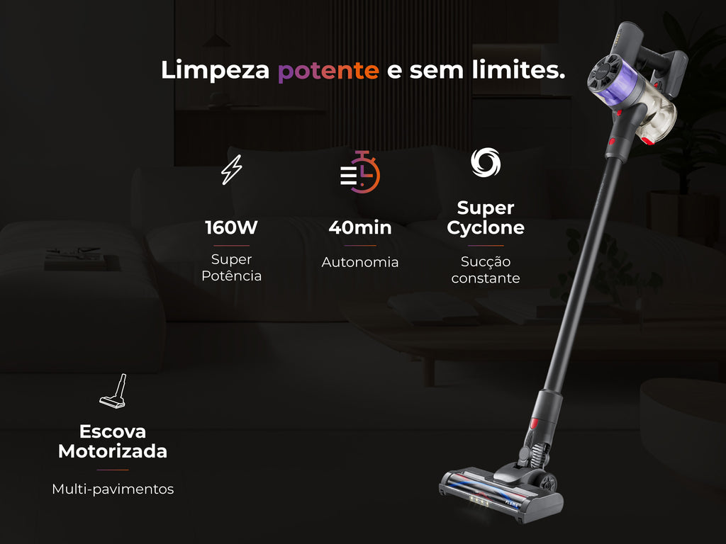 Aspirador Vertical ProClean 40 Sem Fios 1644FL FLAMA