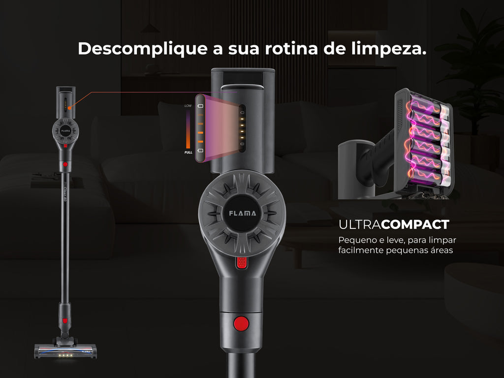 Aspirador Vertical ProClean 40 Sem Fios 1644FL FLAMA