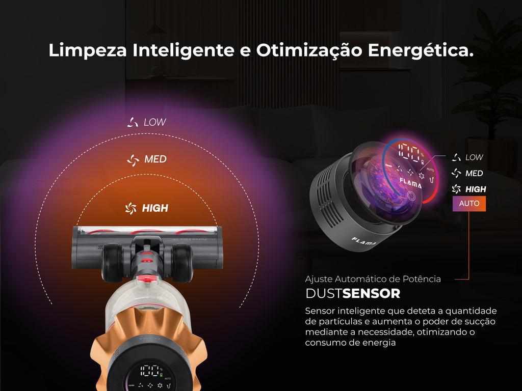 Aspirador Vertical ProForce Flex 75 Sem Fios 1647FL FLAMA