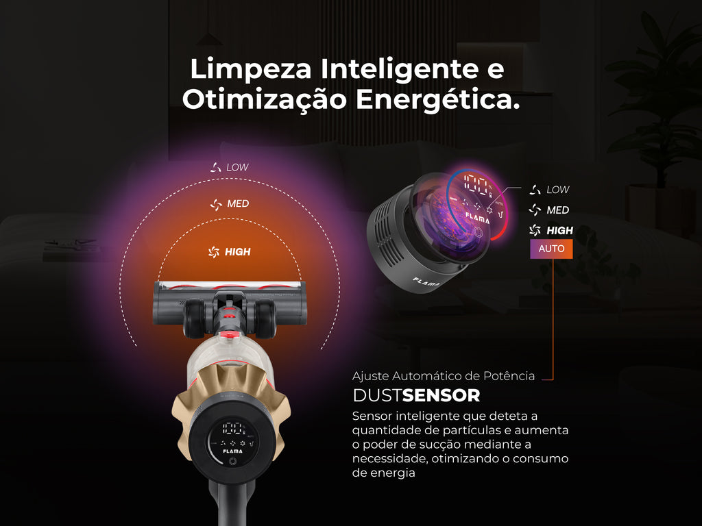 Aspirador Vertical Sem Fio ProForce Flex Push&Clean 70 1650FL FLAMA