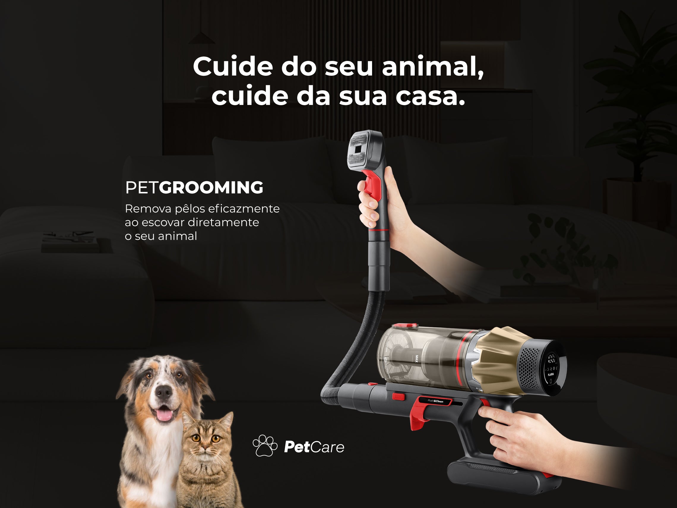 Aspirador Vertical Sem Fio ProForce Flex Push&Clean 70 1650FL FLAMA