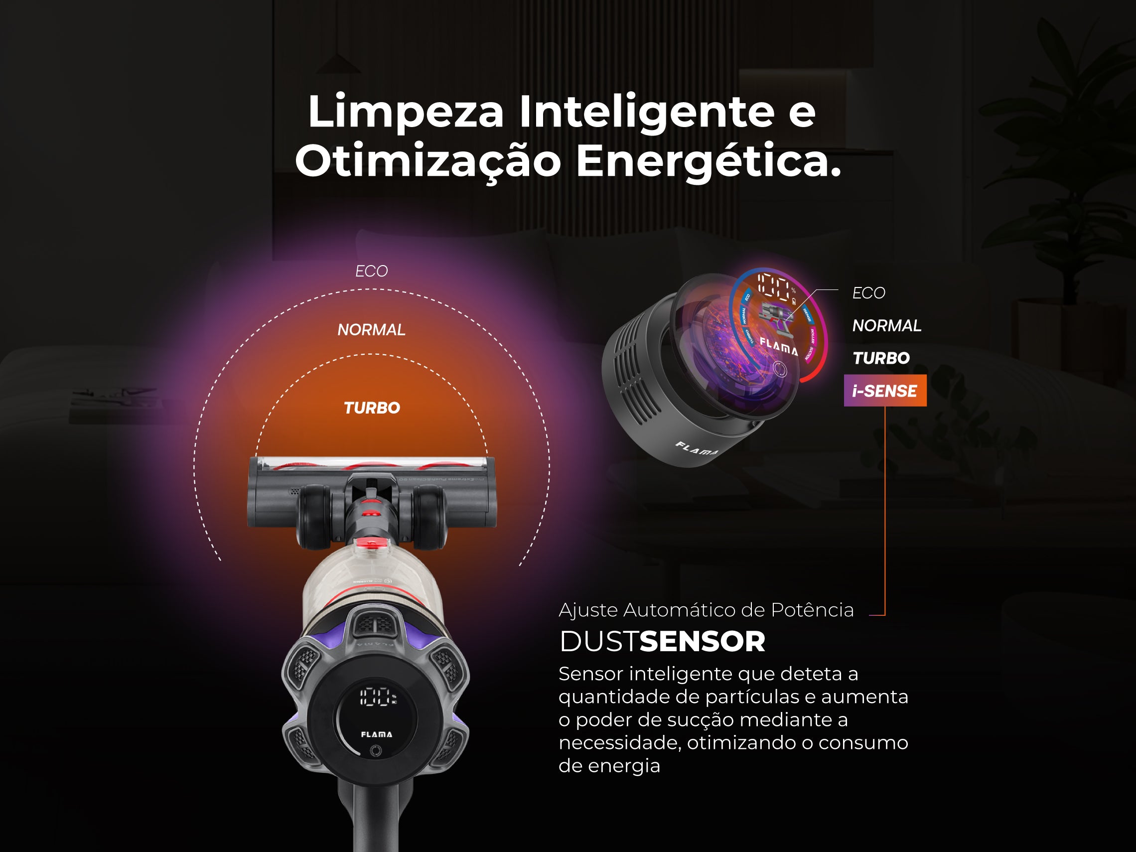 Aspirador Vertical Sem Fio ProExtreme Push&Clean 90 1651FL FLAMA