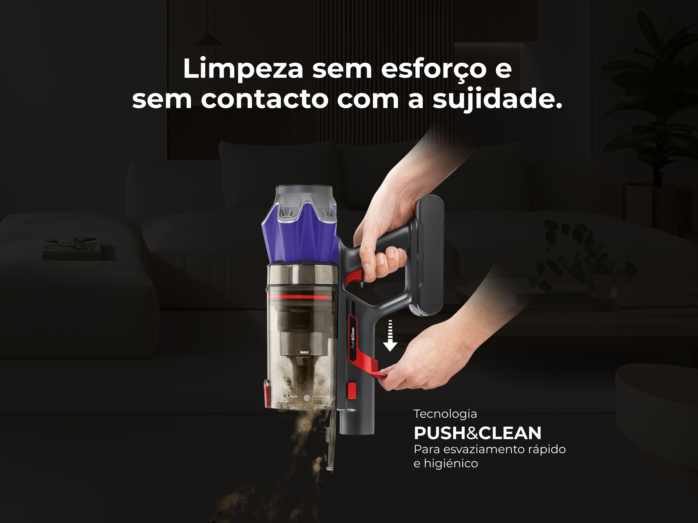 Aspirador Vertical Sem Fio ProExtreme Push&Clean 90 1651FL FLAMA