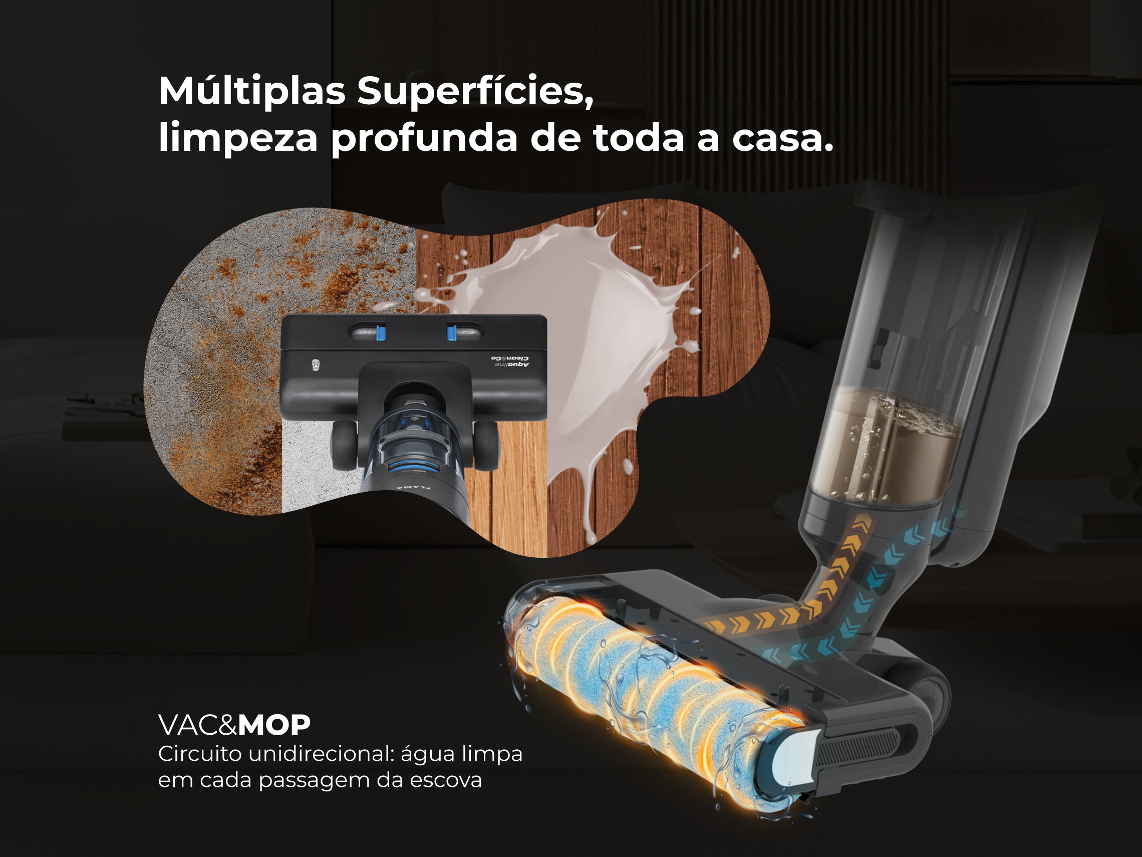 Aspirador Vertical Aqualine Clean&Go 1691FL FLAMA