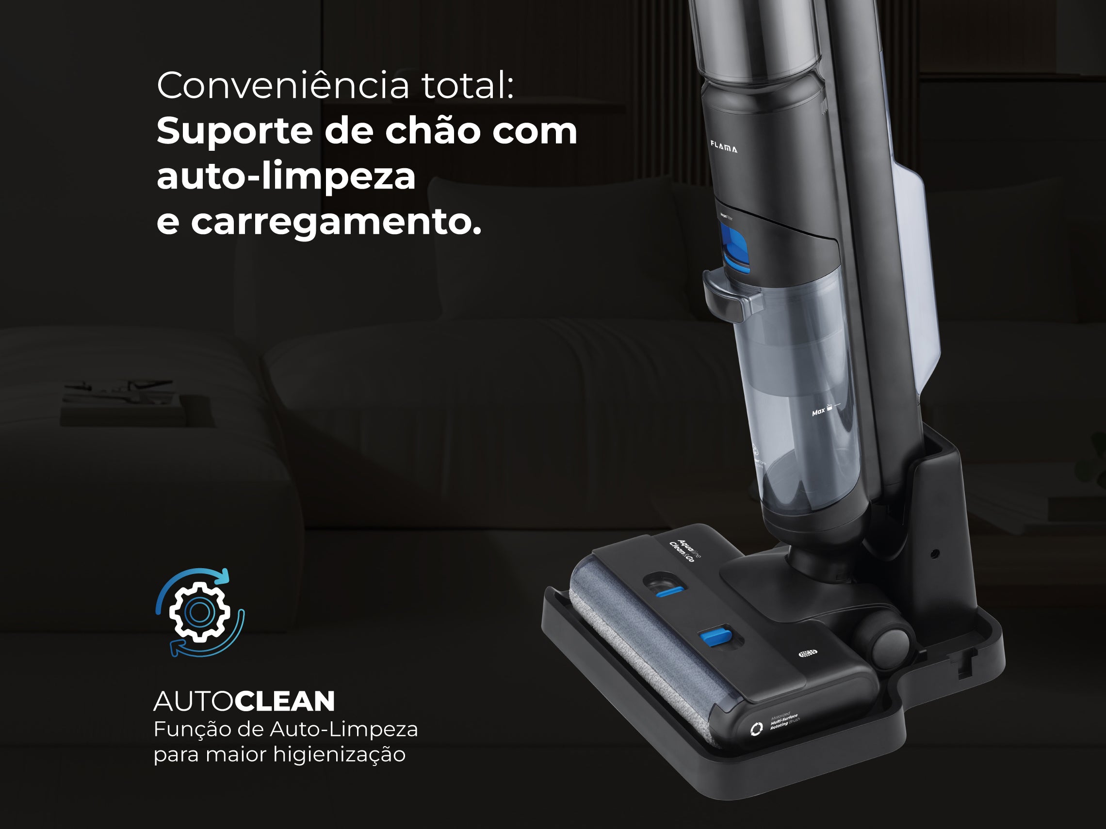 Aspirador Vertical Aqualine Clean&Go 1691FL FLAMA