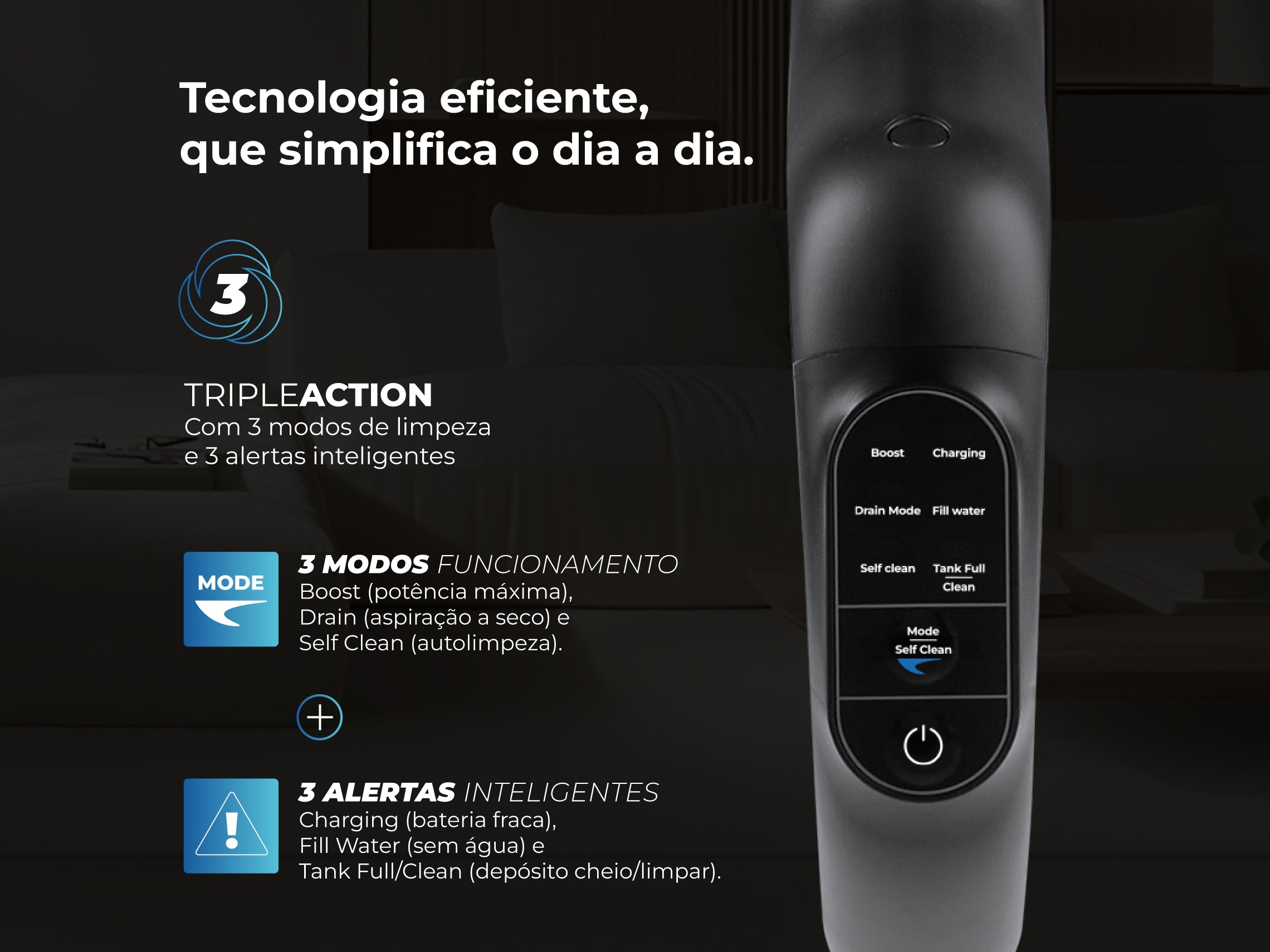 Aspirador Vertical Aqualine Clean&Go 1691FL FLAMA