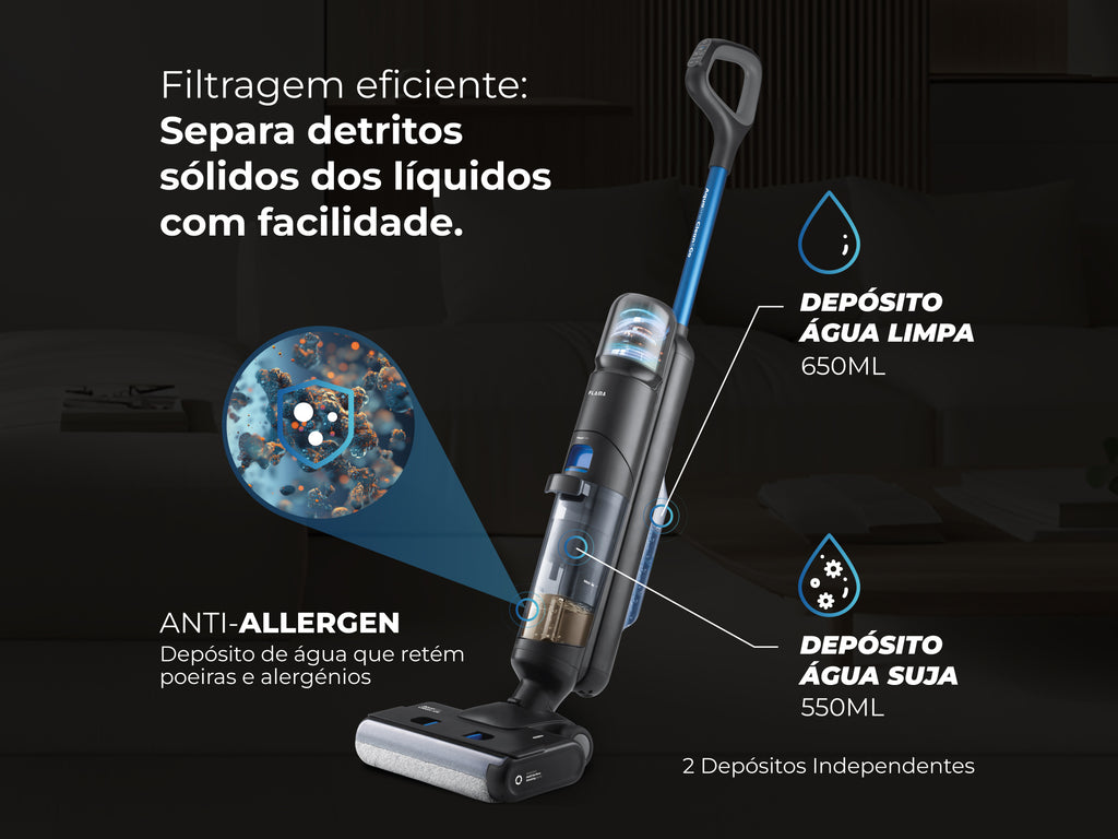 Aspirador Vertical Aqualine Clean&Go 1691FL FLAMA