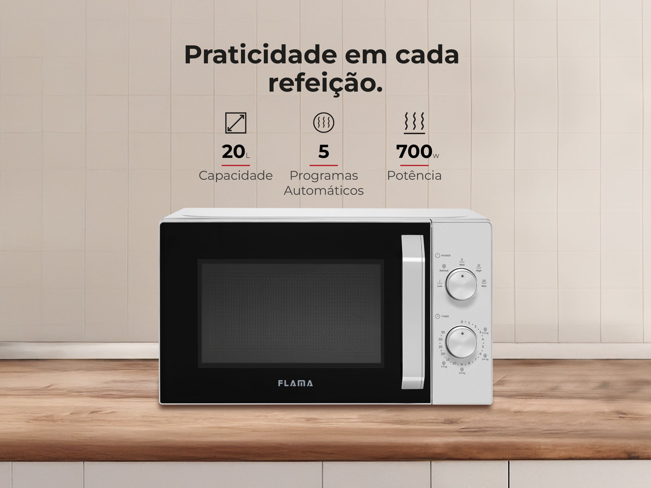 Micro-ondas 20L Cinza 1809FL FLAMA