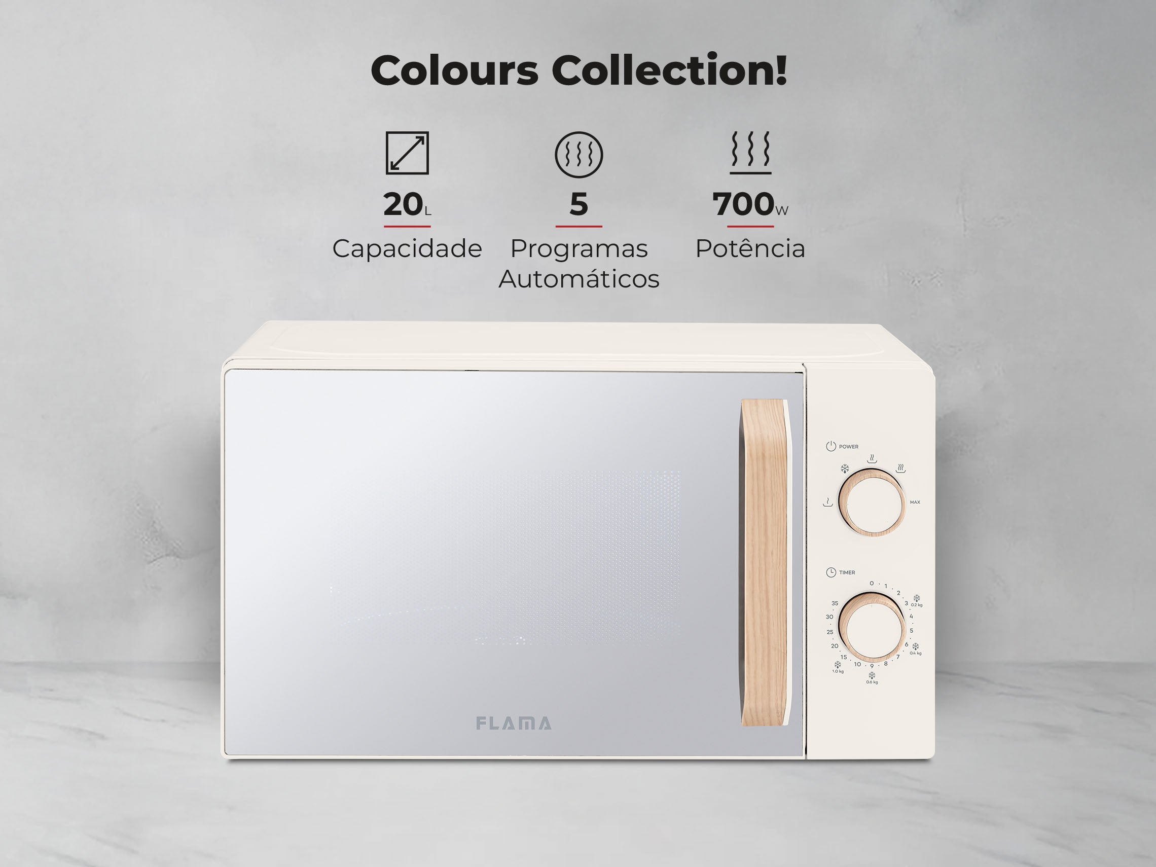 Micro-ondas 20L Creme 1831FL FLAMA