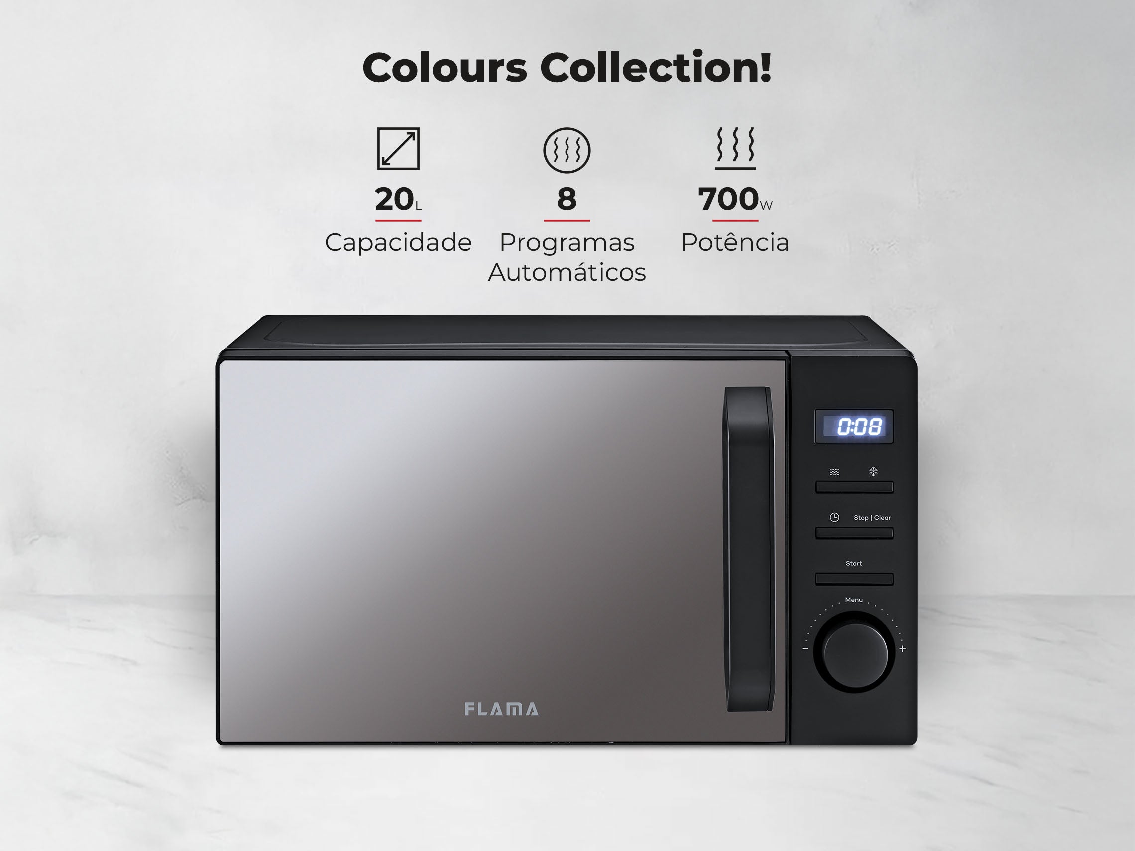 Micro-ondas 20L Digital Preto 1833FL FLAMA