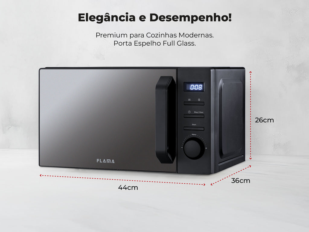 Micro-ondas 20L Digital Preto 1833FL FLAMA