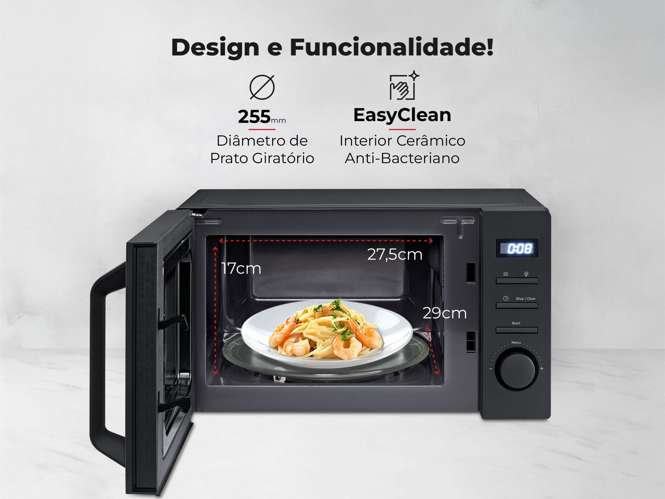 Micro-ondas 20L Digital Preto 1833FL FLAMA