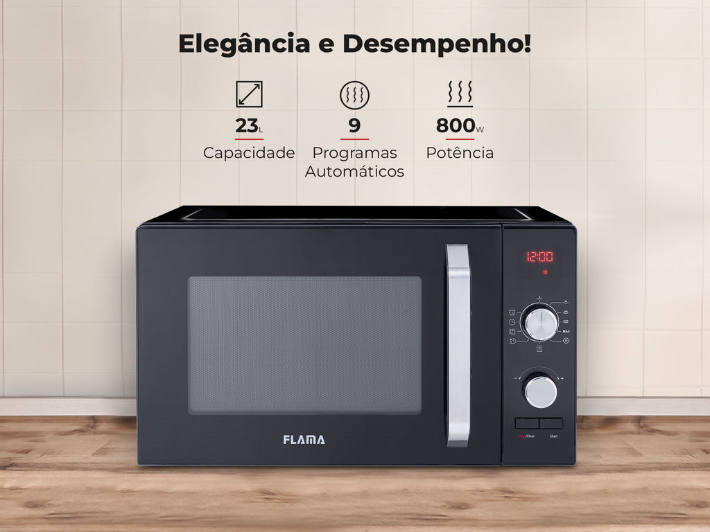 Micro-ondas 23L Digital Preto 1837FL FLAMA