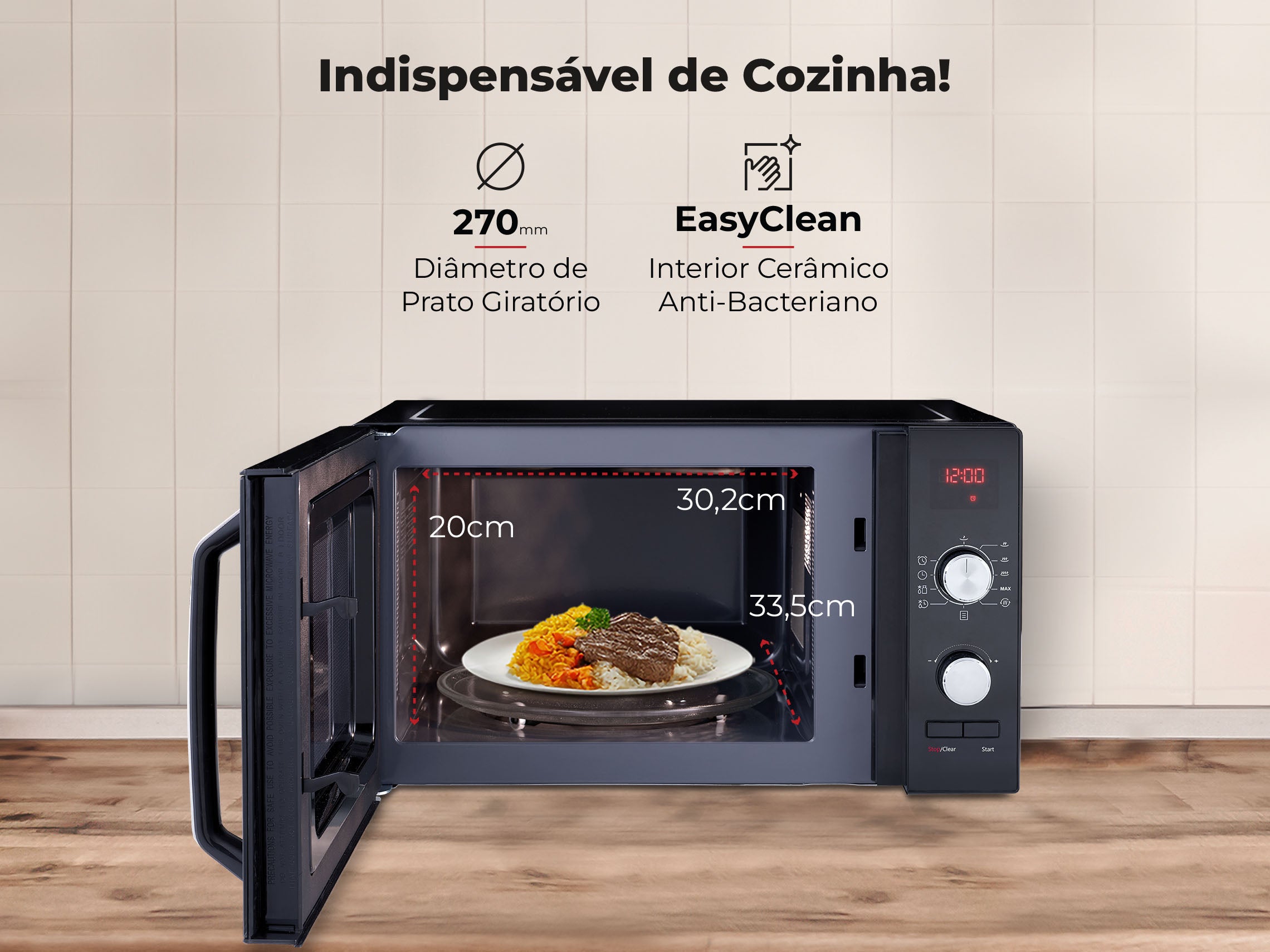 Micro-ondas 23L Digital Preto 1837FL FLAMA