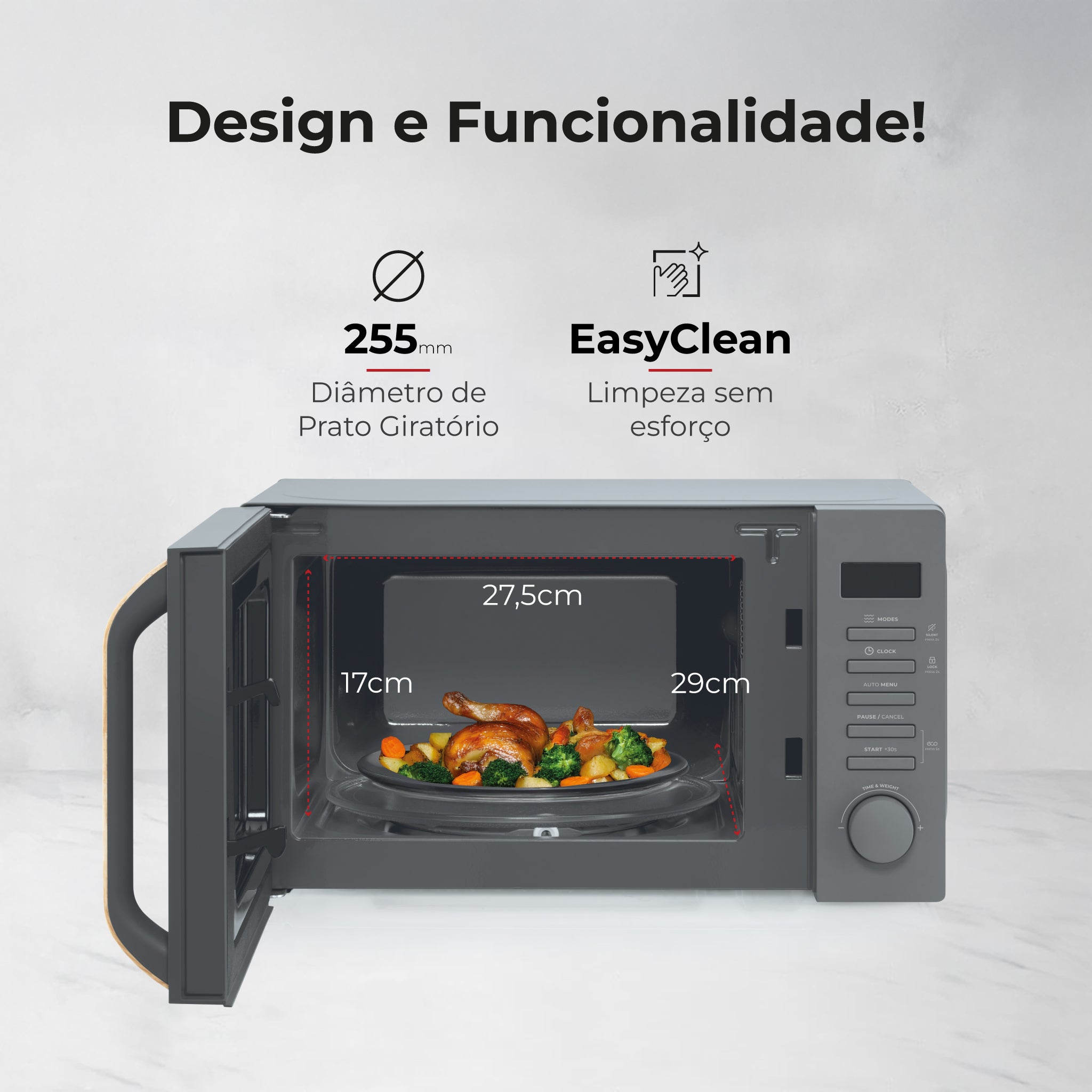 Micro-ondas 20L Digital Cinza 1842FL
