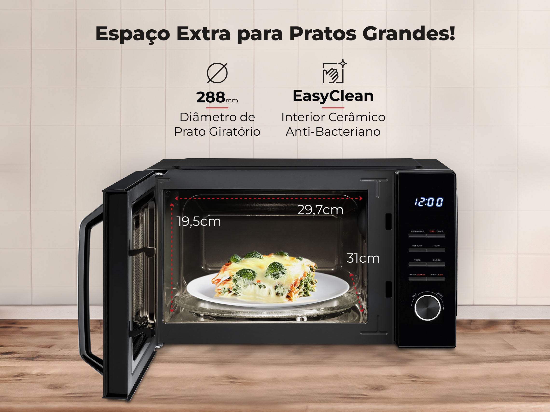 Micro-ondas 25L Digital Com Grill Preto 1862FL FLAMA