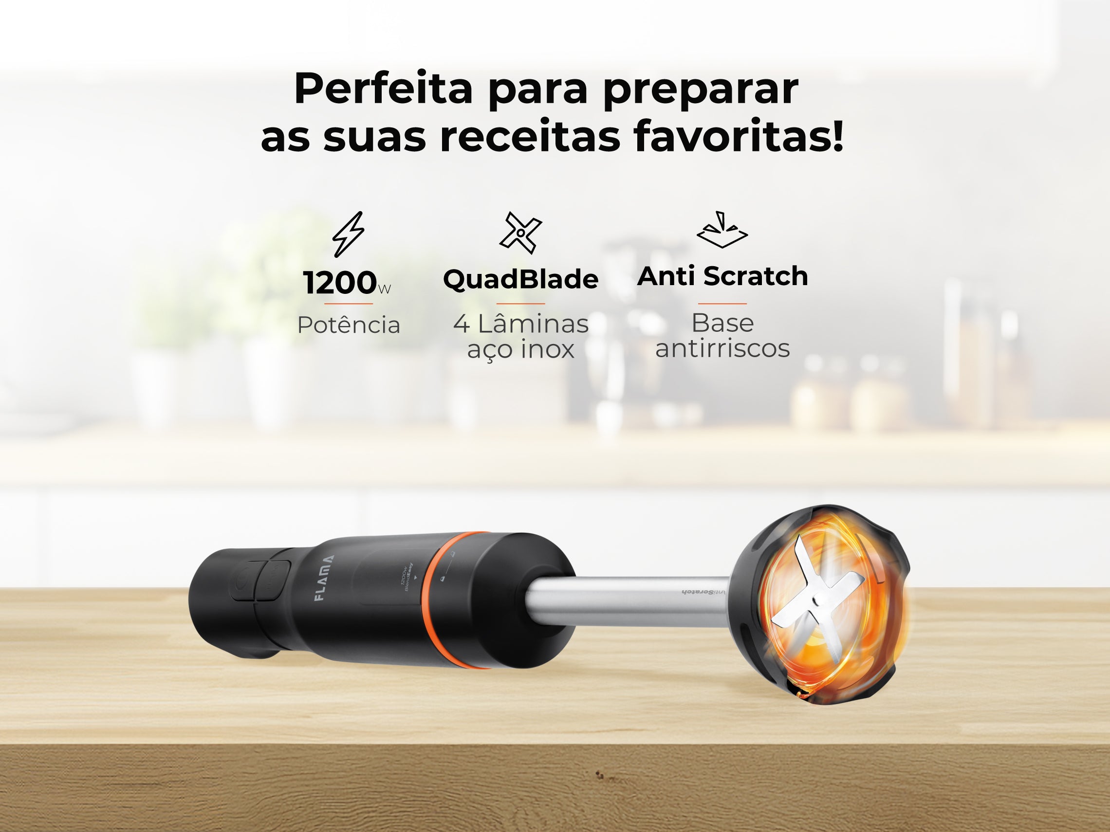 Varinha Mágica BlendEasy AntiScratch 1200W 2037FL FLAMA