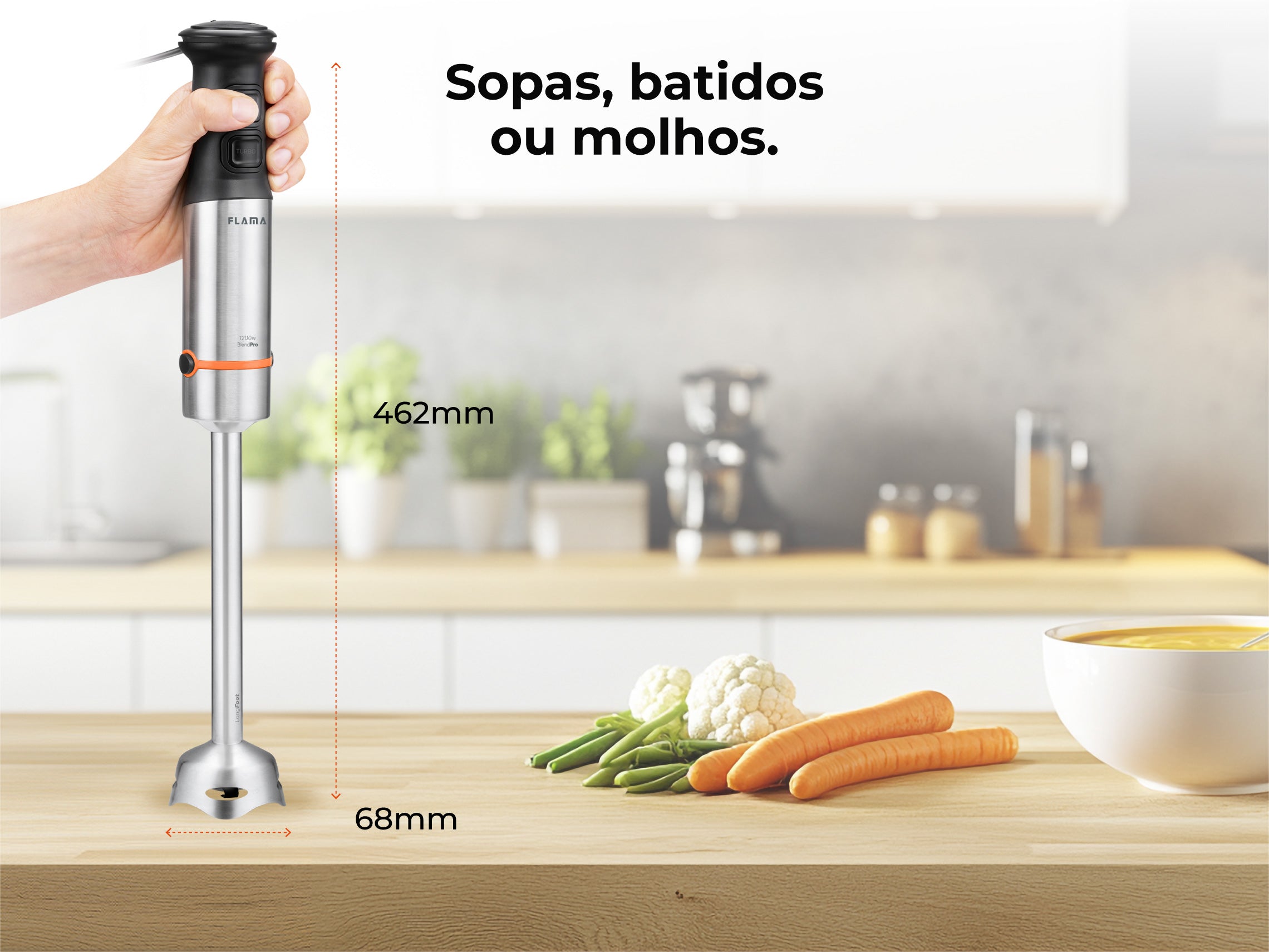 Varinha Mágica BlendPro QuadFlex LongFoot 1200W 2043FL FLAMA