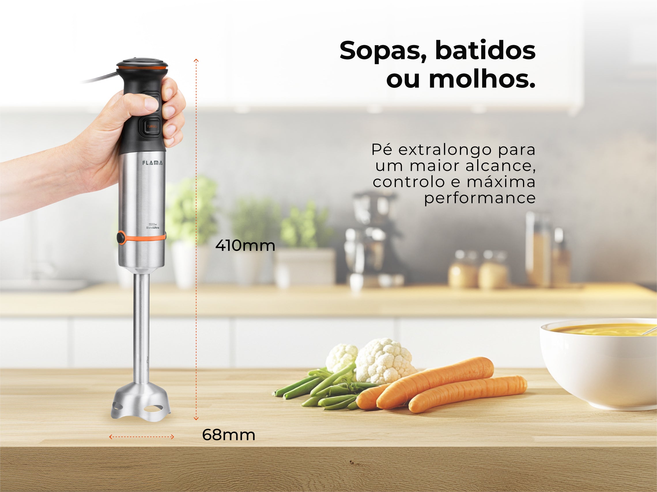 Varinha Mágica BlendUltra QuadFlex TitaniumBlade 1500W 2044FL FLAMA