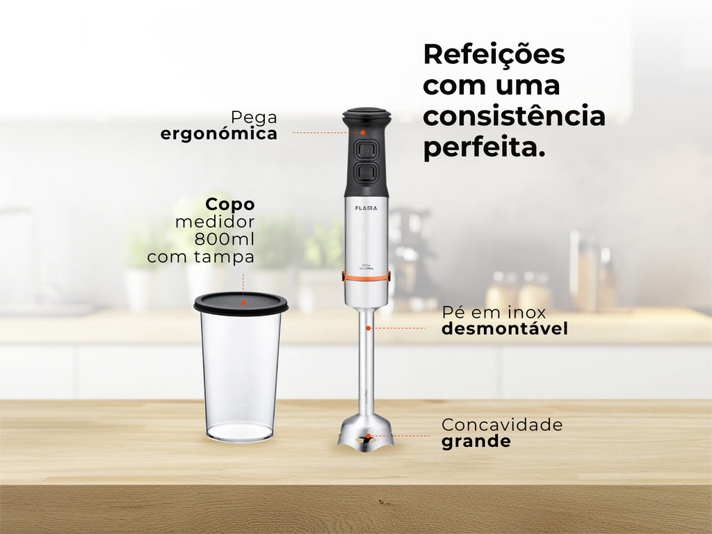 Varinha Mágica BlendUltra QuadFlex TitaniumBlade 1500W 2044FL FLAMA