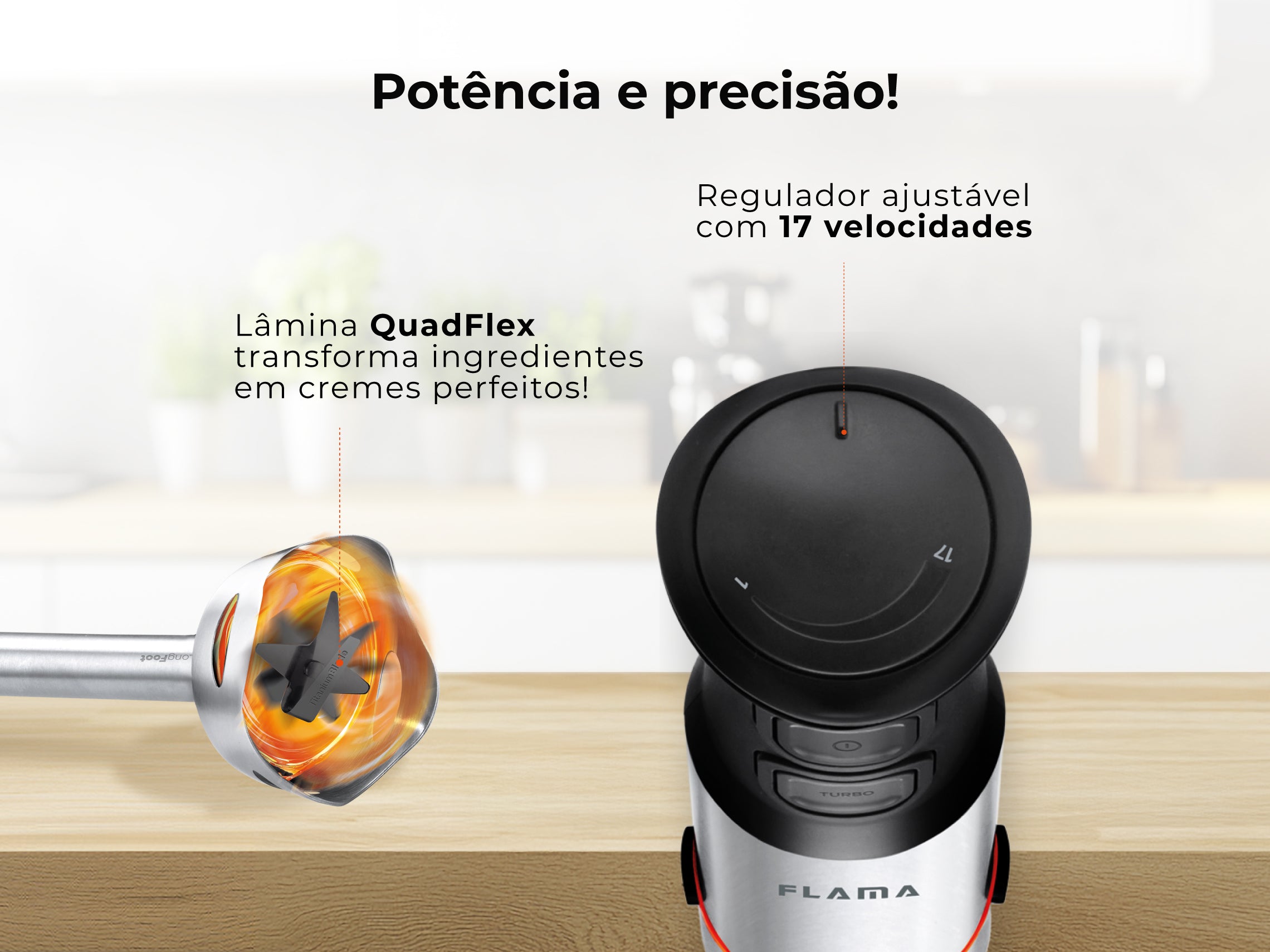 Varinha Mágica BlendUltra QuadFlex LongFoot 1500W 2045FL FLAMA