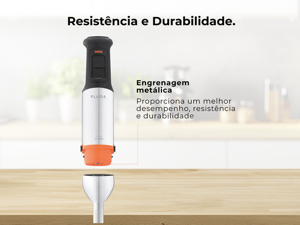 Varinha Mágica BlendMax HexaBlade AntiScratch C/ Acessórios 2000W 2056FL FLAMA