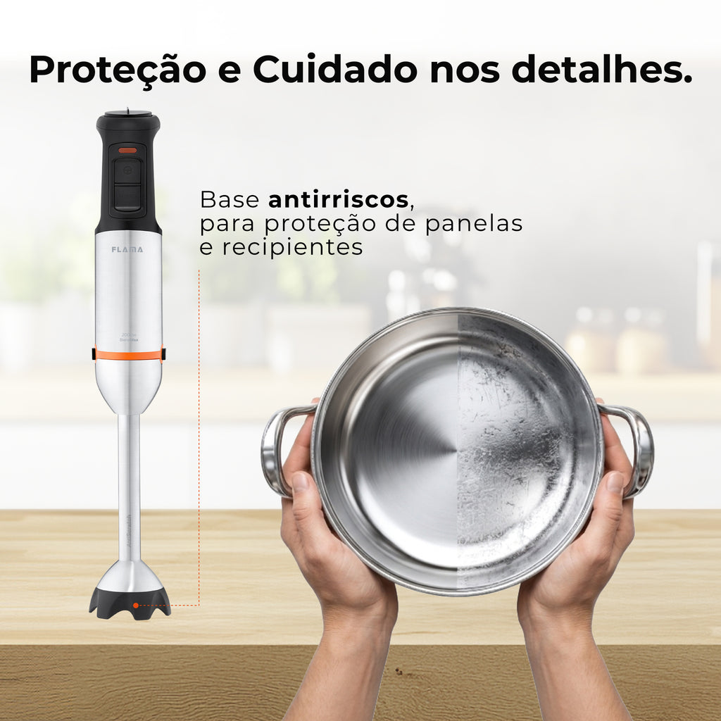 Varinha Mágica BlendMax HexaBlade AntiScratch C/ Acessórios 2000W 2056FL FLAMA