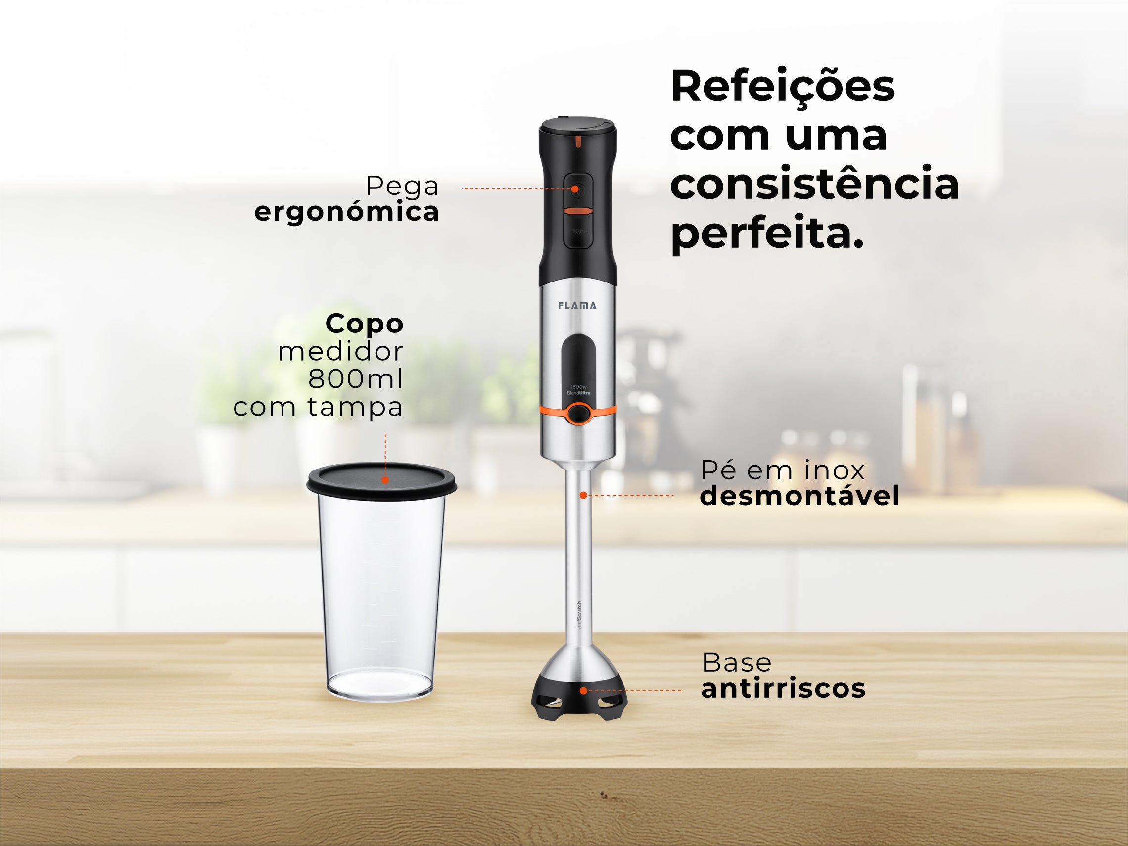 Varinha Mágica BlendUltra AntiScratch 1500W 2062FL FLAMA