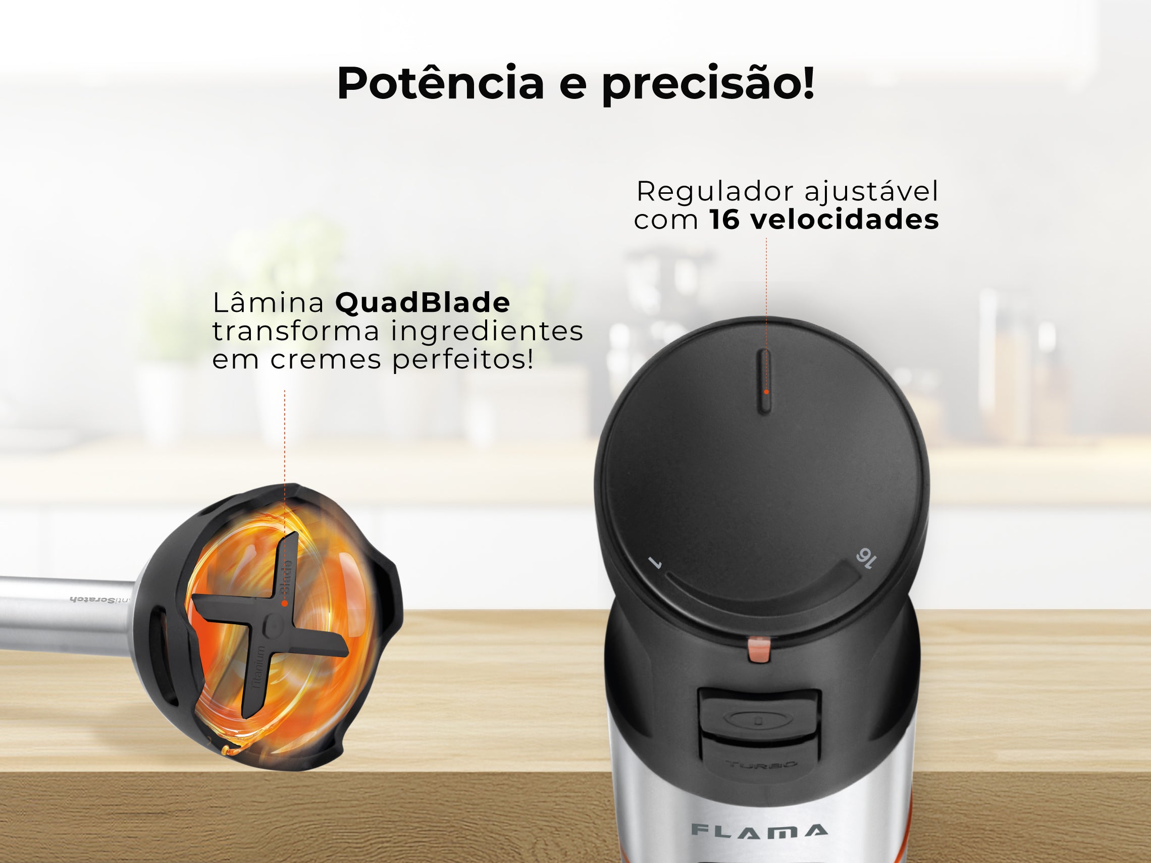 Varinha Mágica BlendUltra AntiScratch 1500W 2062FL FLAMA