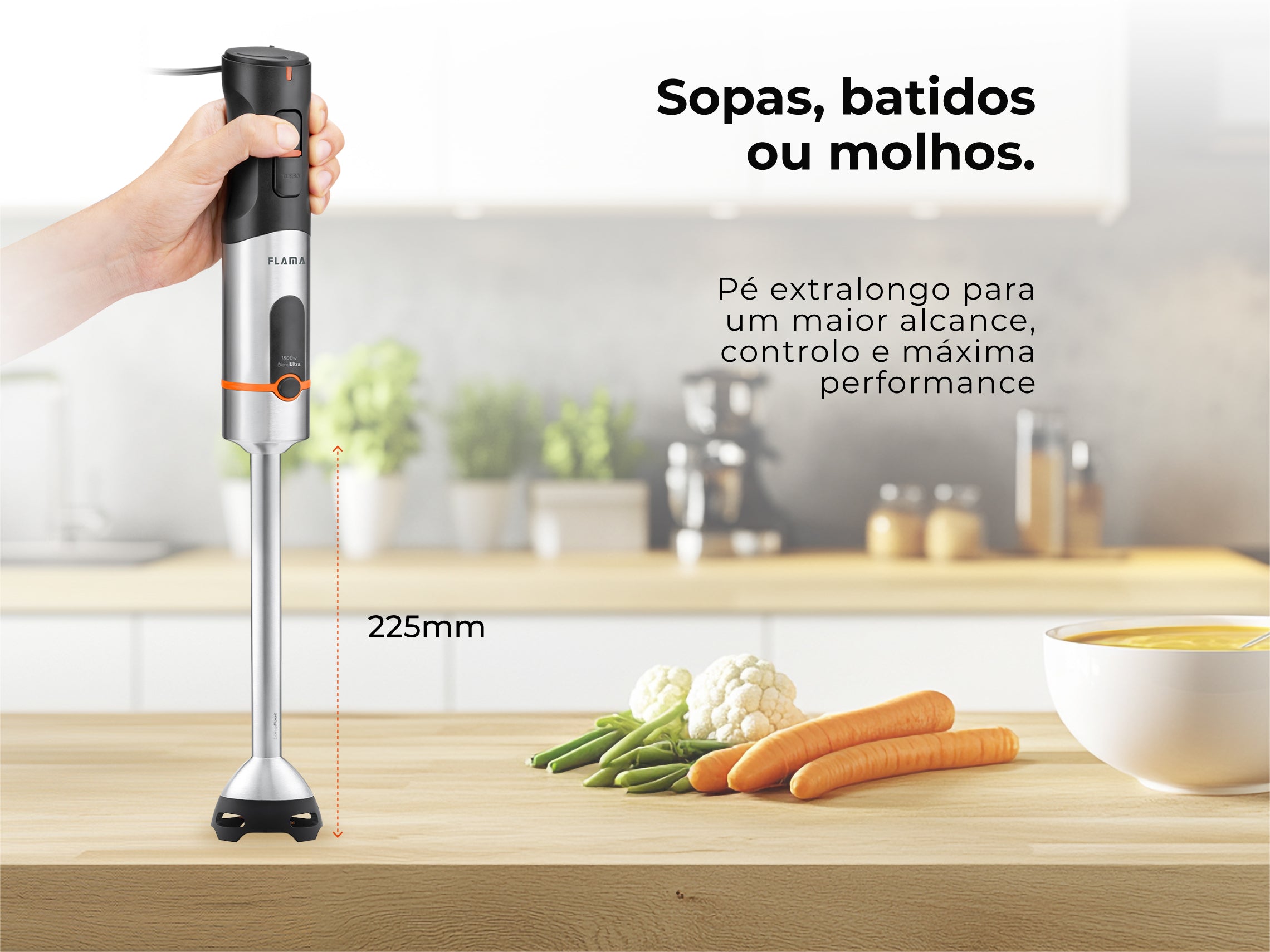 Varinha Mágica BlendUltra LongFoot AntiScratch 1500W 2063FL FLAMA