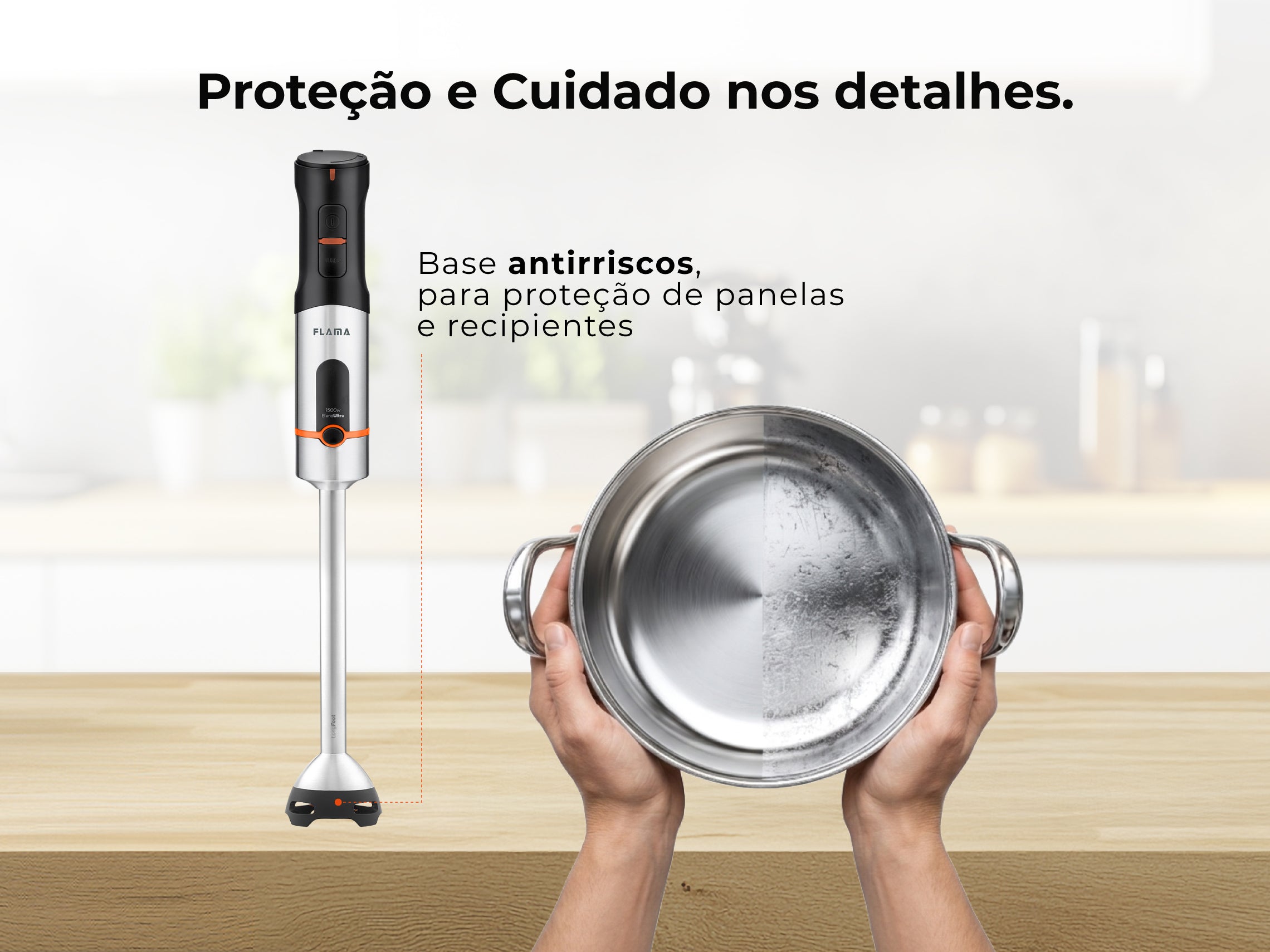 Varinha Mágica BlendUltra LongFoot AntiScratch 1500W 2063FL FLAMA