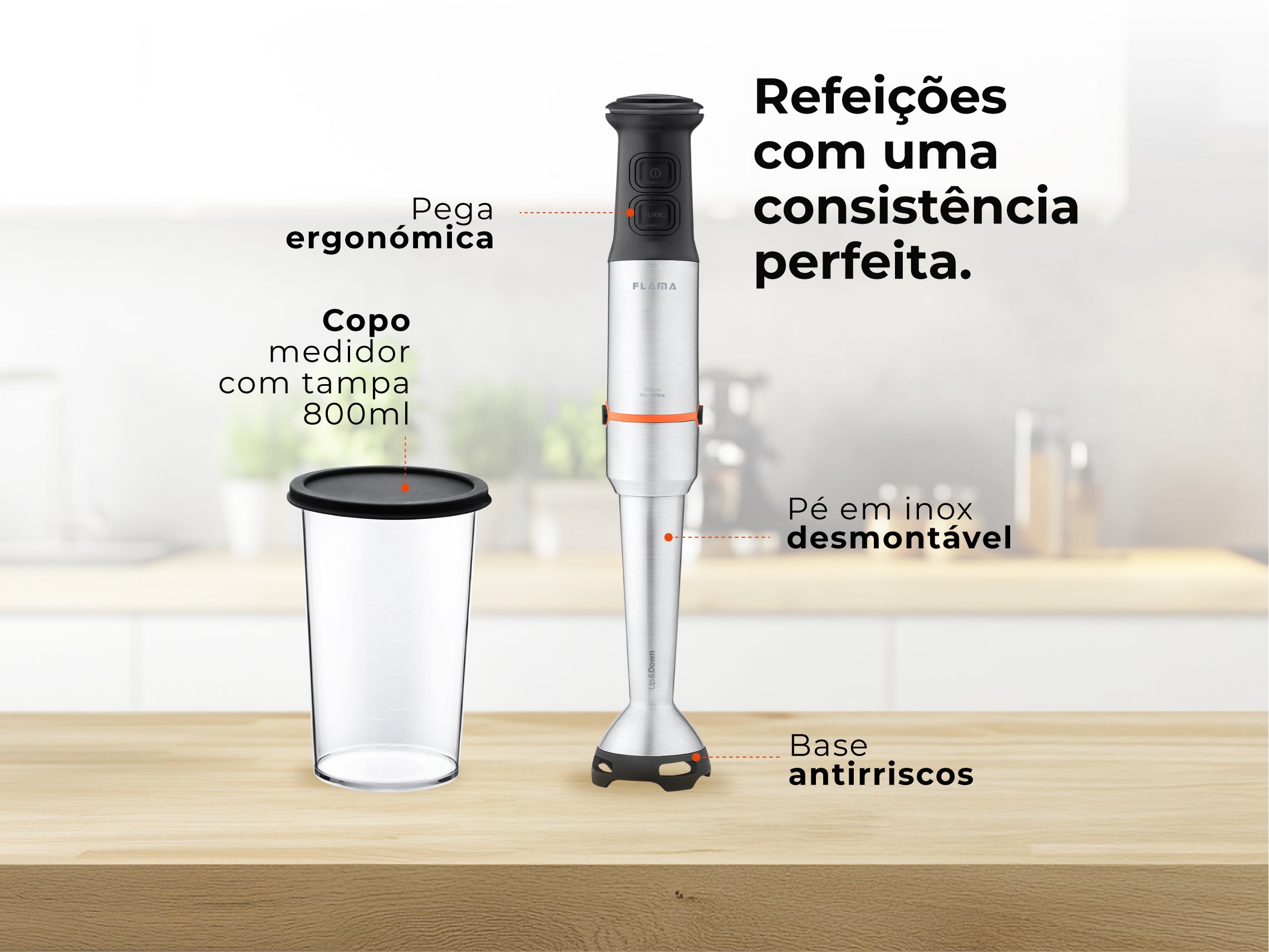 Varinha Mágica BlendUltra AntiScratch Up&Down 1500W 2064FL FLAMA