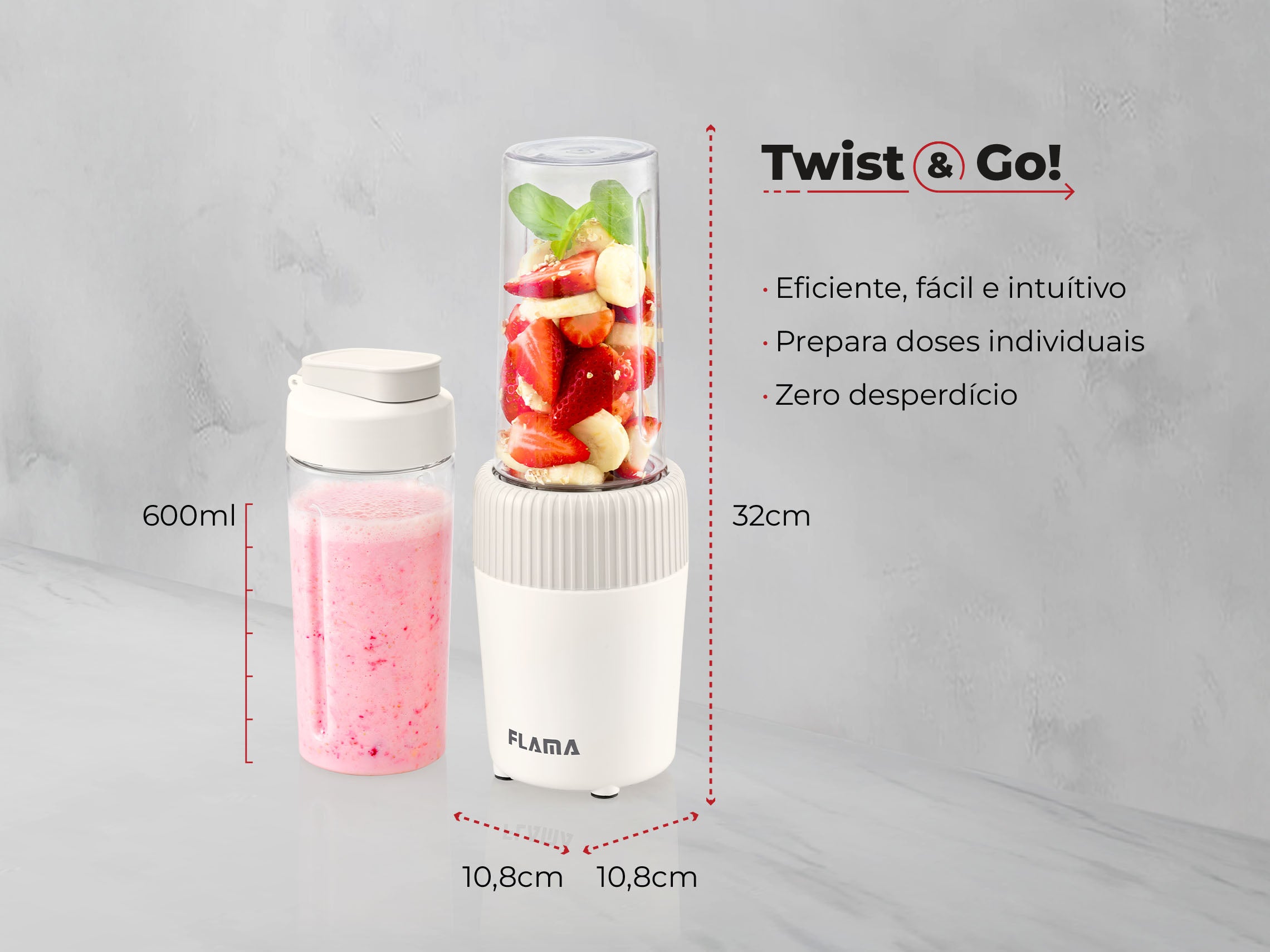 Liquidificadora To-Go Pearl White 2221FL FLAMA