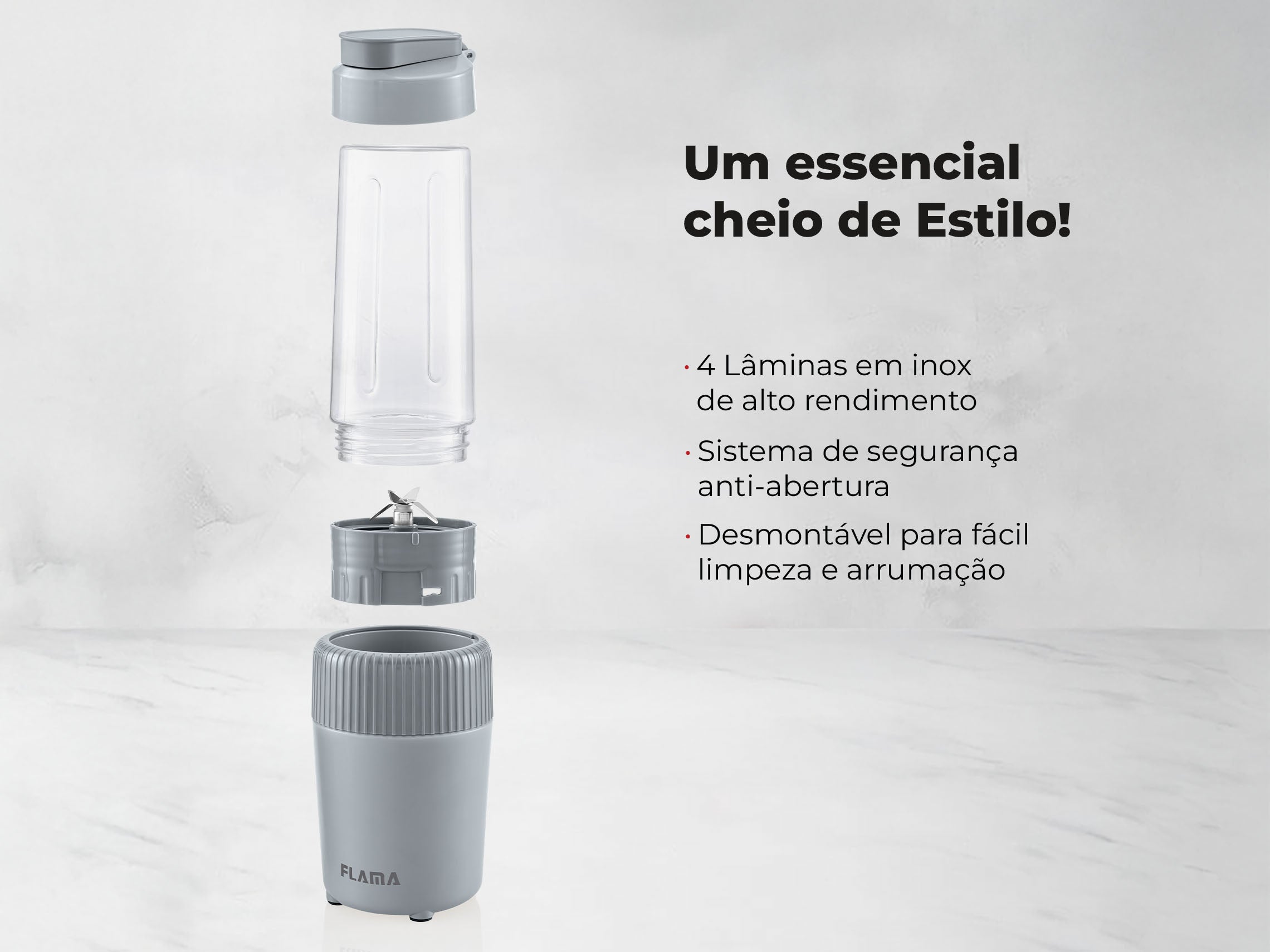 Liquidificadora To-Go Stone Gray 2222FL FLAMA