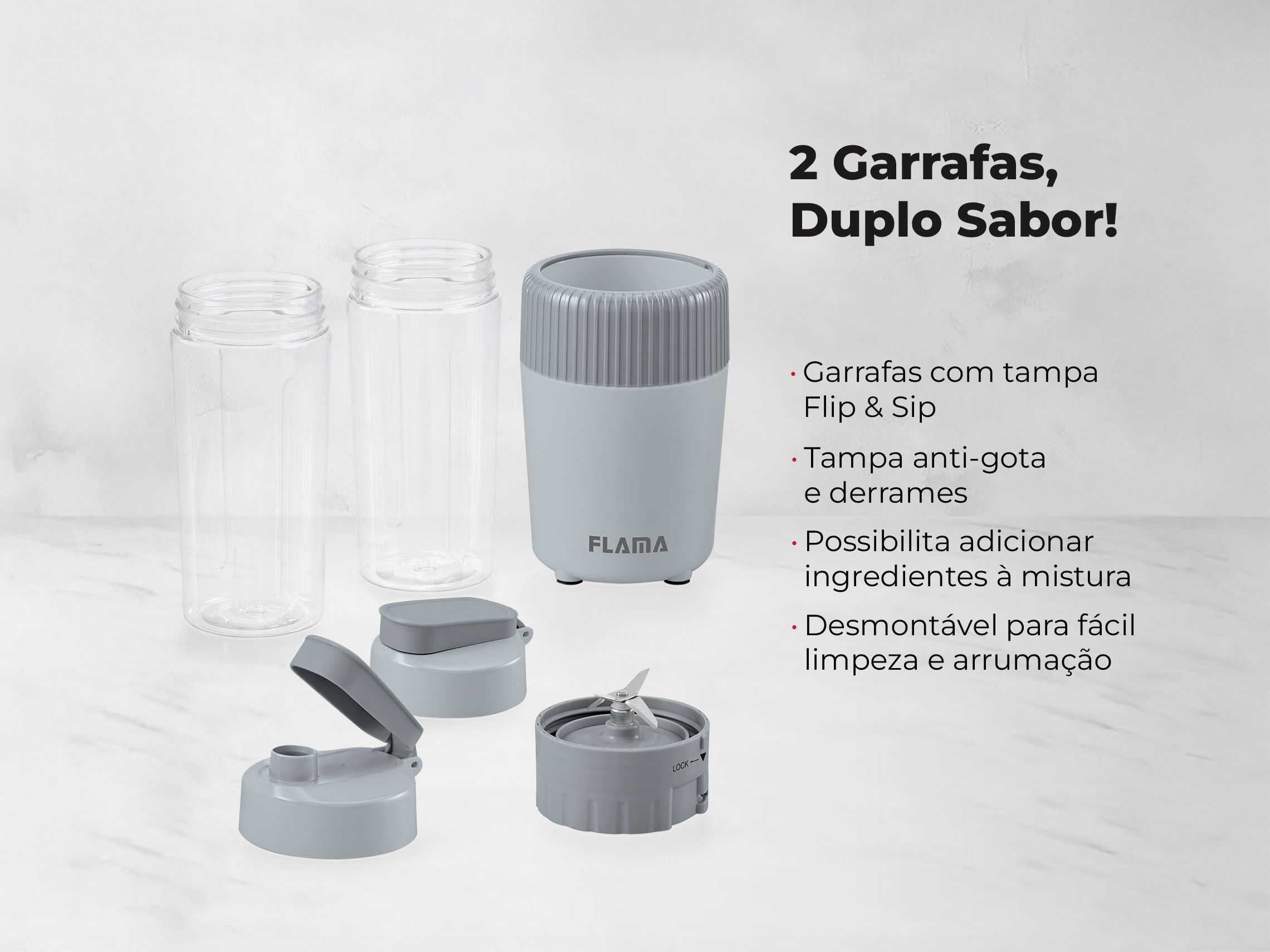 Liquidificadora To-Go Stone Gray 2222FL FLAMA