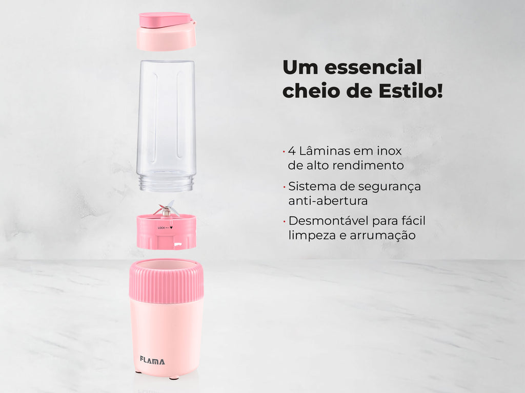 Liquidificadora To-Go Cherry Pink 2223FL FLAMA
