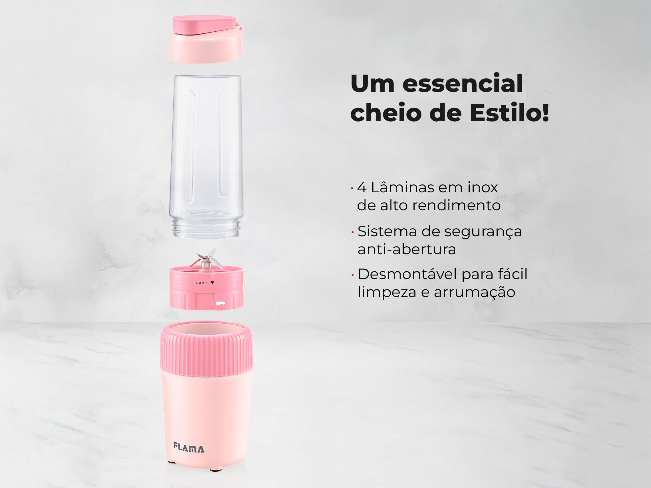 Liquidificadora To-Go Cherry Pink 2223FL FLAMA