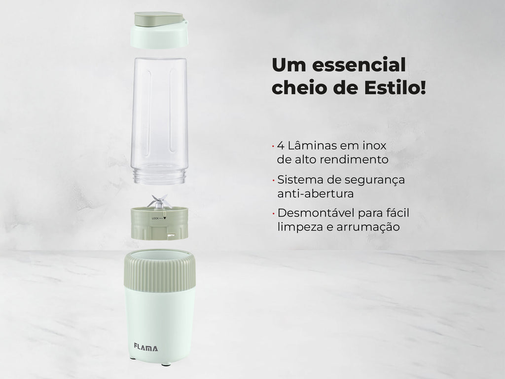 Liquidificadora To-Go Mint Green 2224FL FLAMA