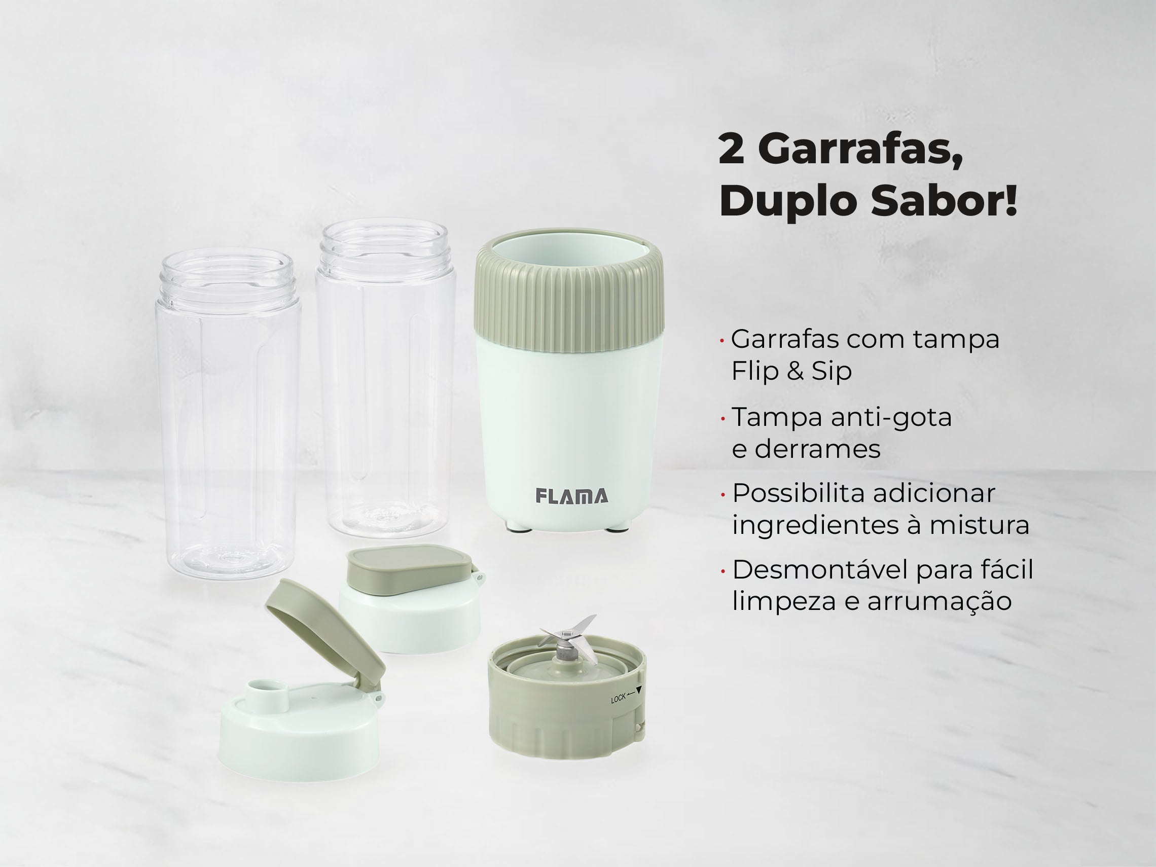 Liquidificadora To-Go Mint Green 2224FL FLAMA