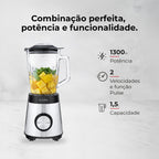 Liquidificadora Inox 1300W Com Copo de Vidro 2237FL