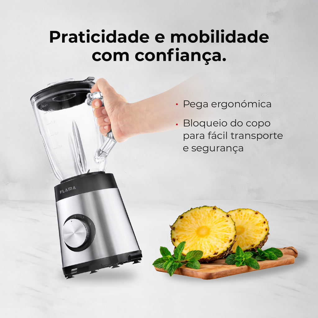 Liquidificadora Inox 1300W Com Copo de Vidro 2237FL