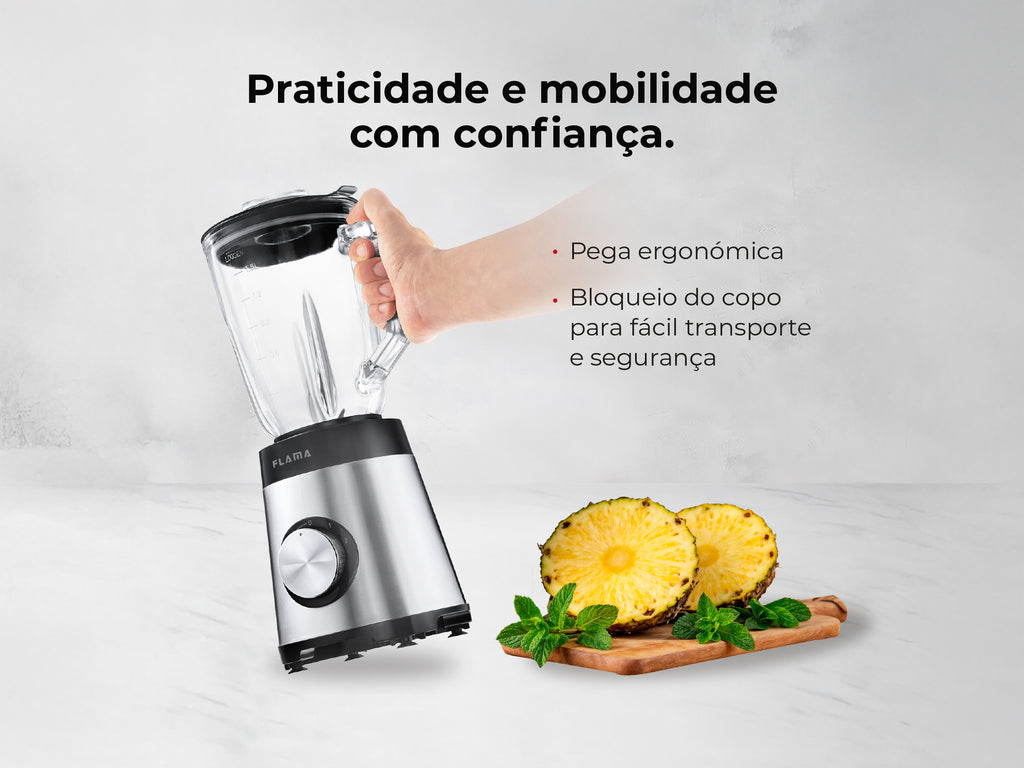 Liquidificadora Inox 1300W Com Copo de Vidro 2237FL FLAMA
