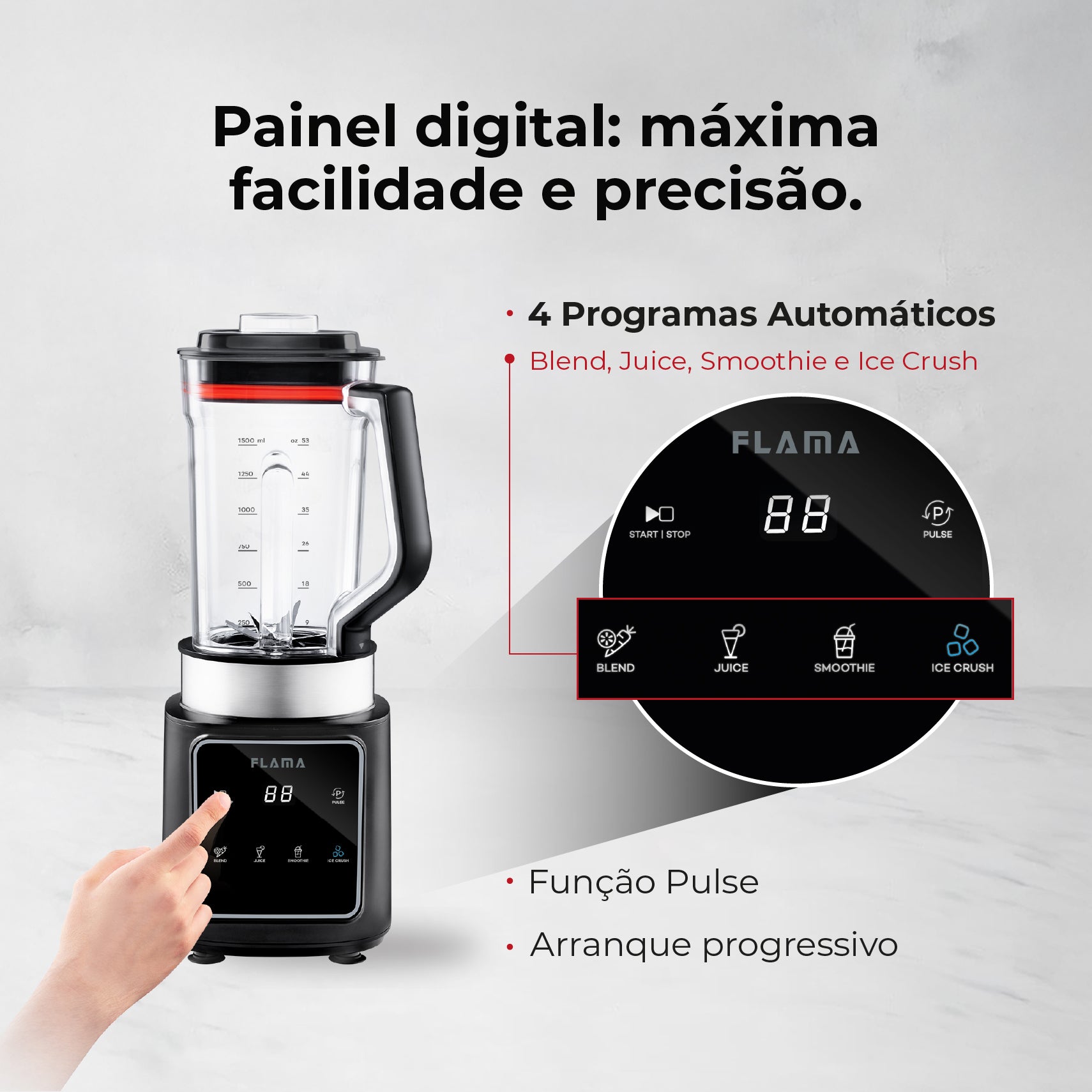 Liquidificadora Digital 1500W Com Copo Tritan 2253FL