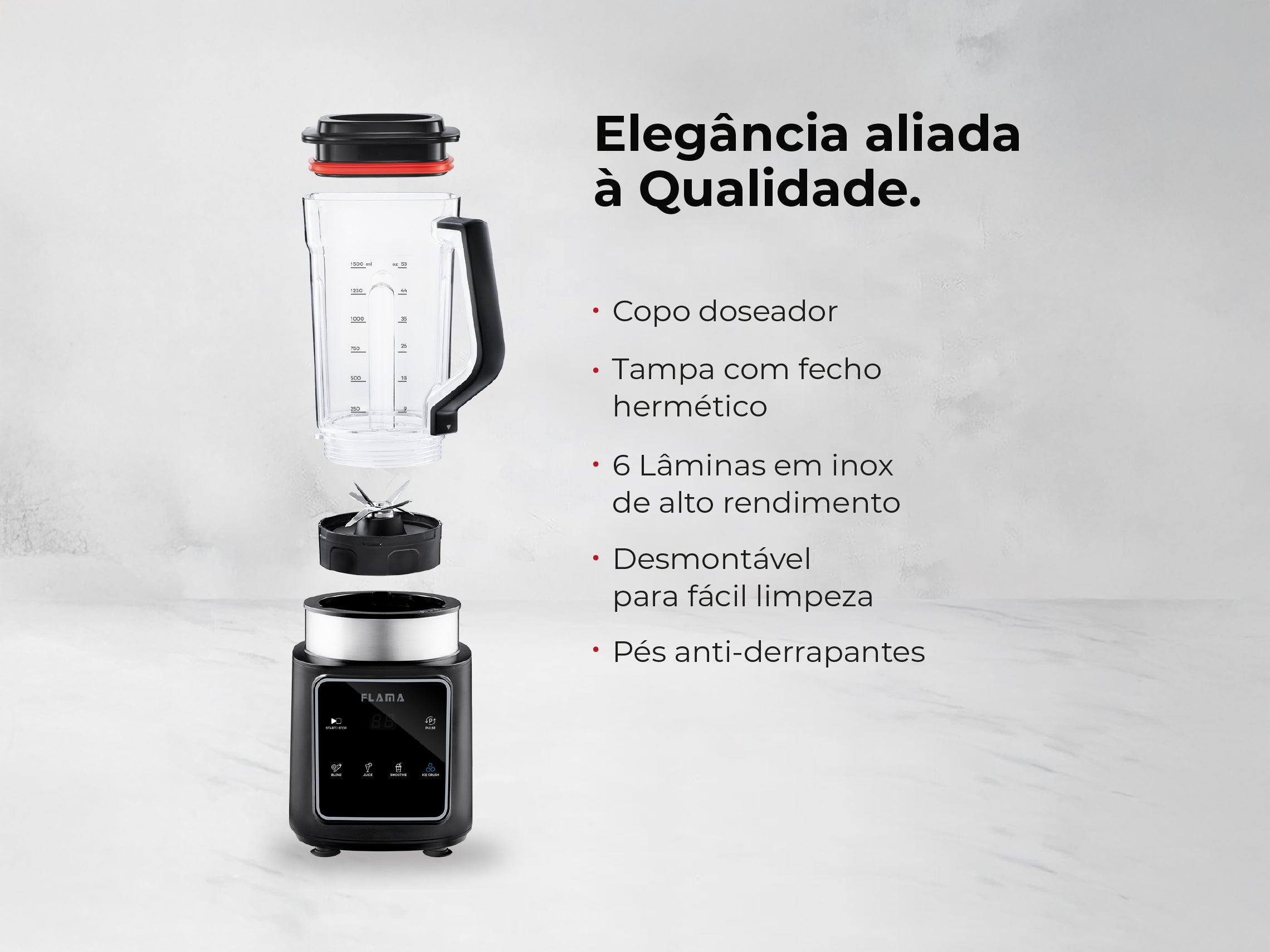 Liquidificadora Digital 1500W Com Copo Tritan 2253FL FLAMA