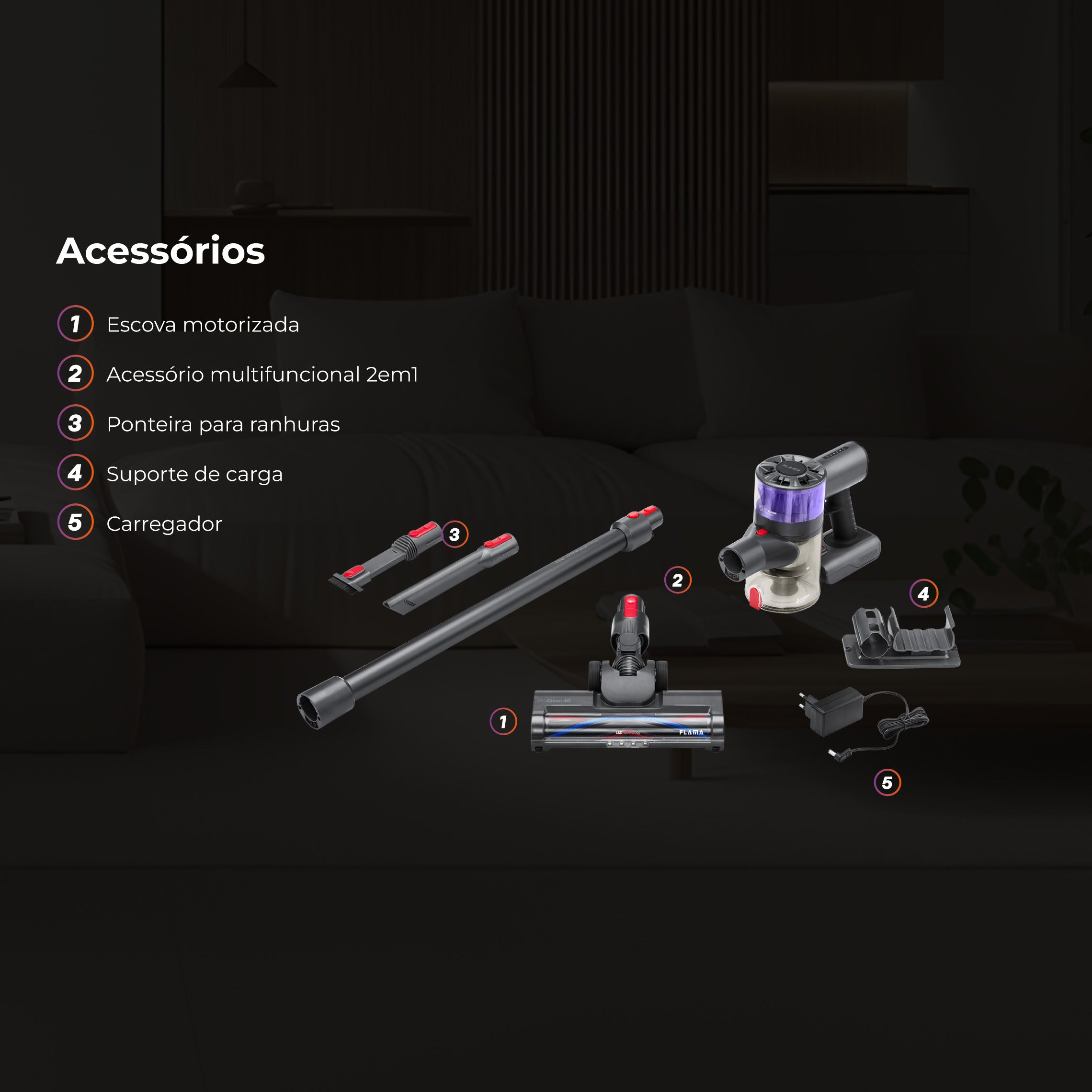 Aspirador Vertical ProClean 40 Sem Fios 1644FL