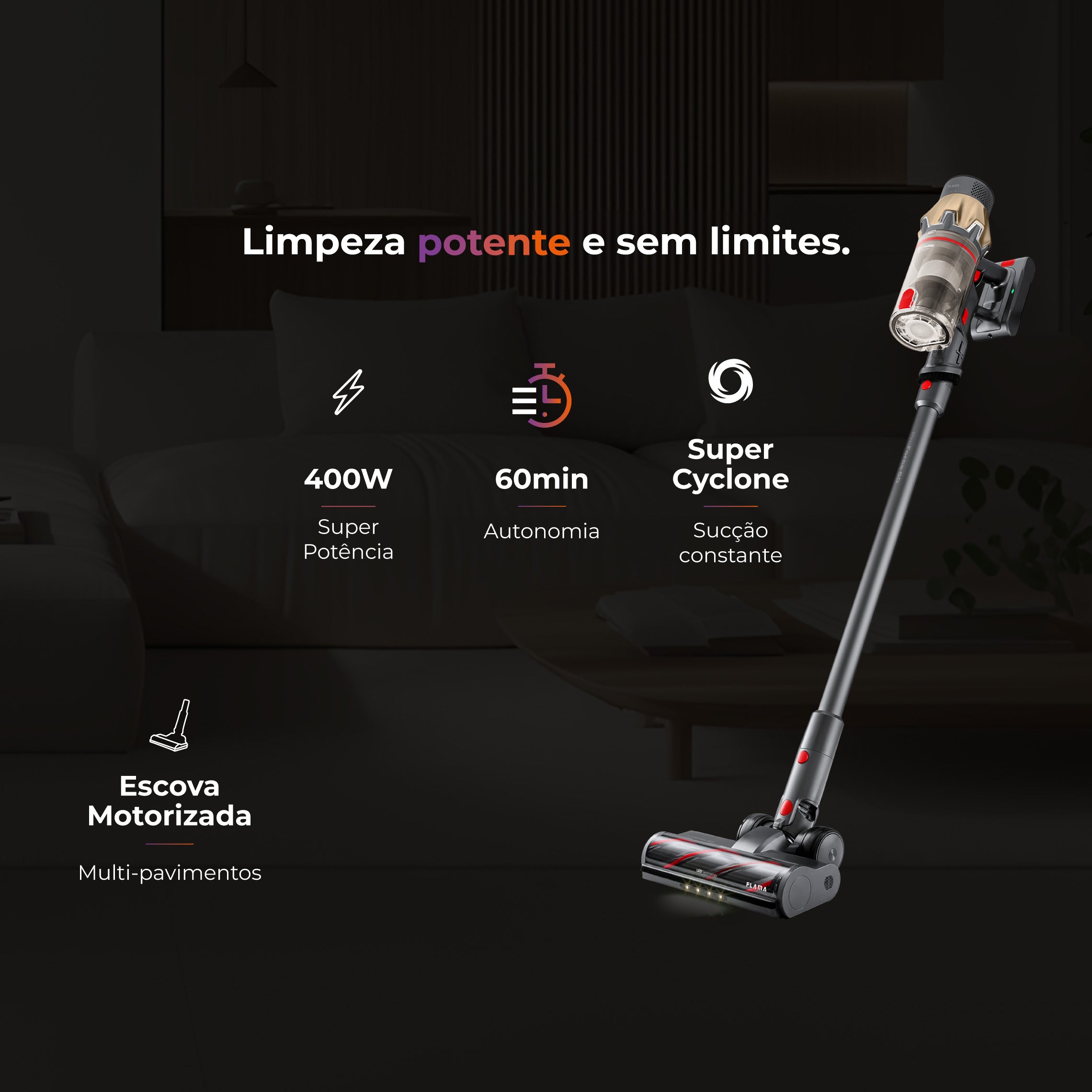 Aspirador Vertical ProForce 60 Sem Fios 1645FL