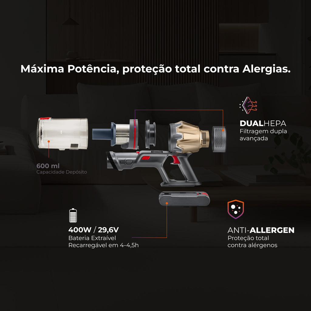 Aspirador Vertical ProForce 60 Sem Fios 1645FL