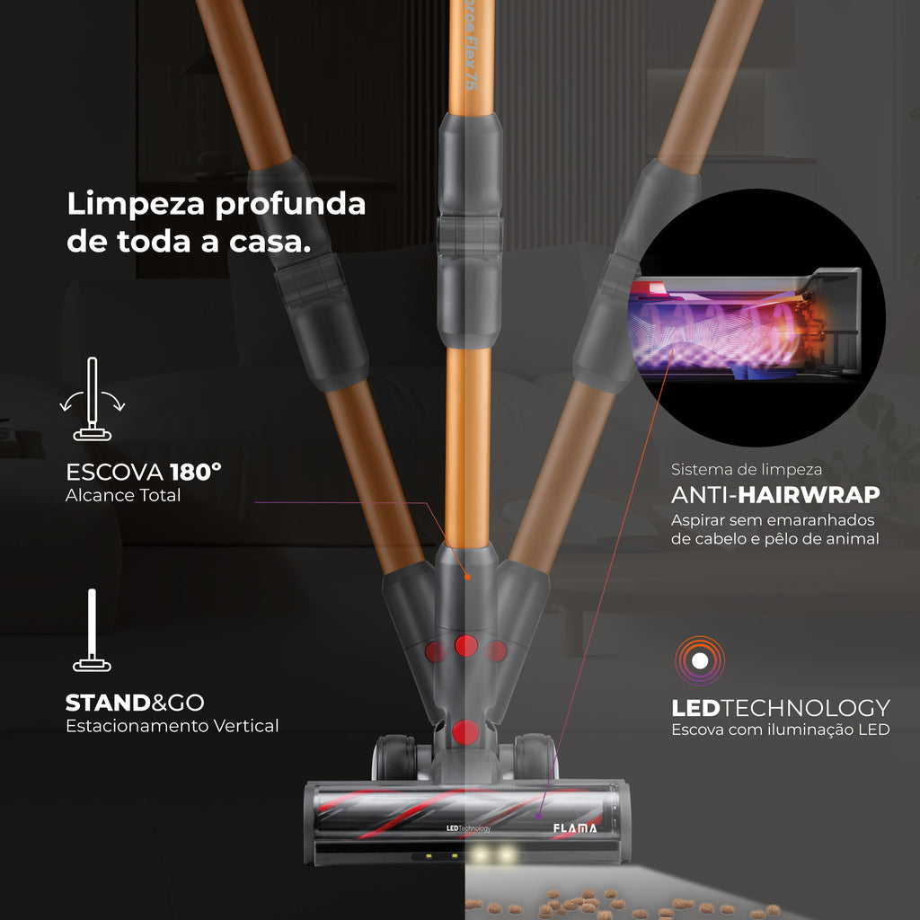 Aspirador Vertical ProForce Flex 75 Sem Fios 1647FL